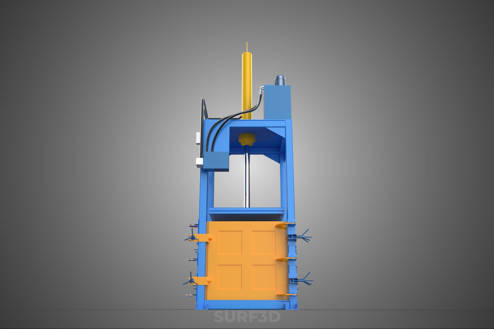 Baler Baling Hydraulic Press Compactor Machine Waste Recycle 3D Model