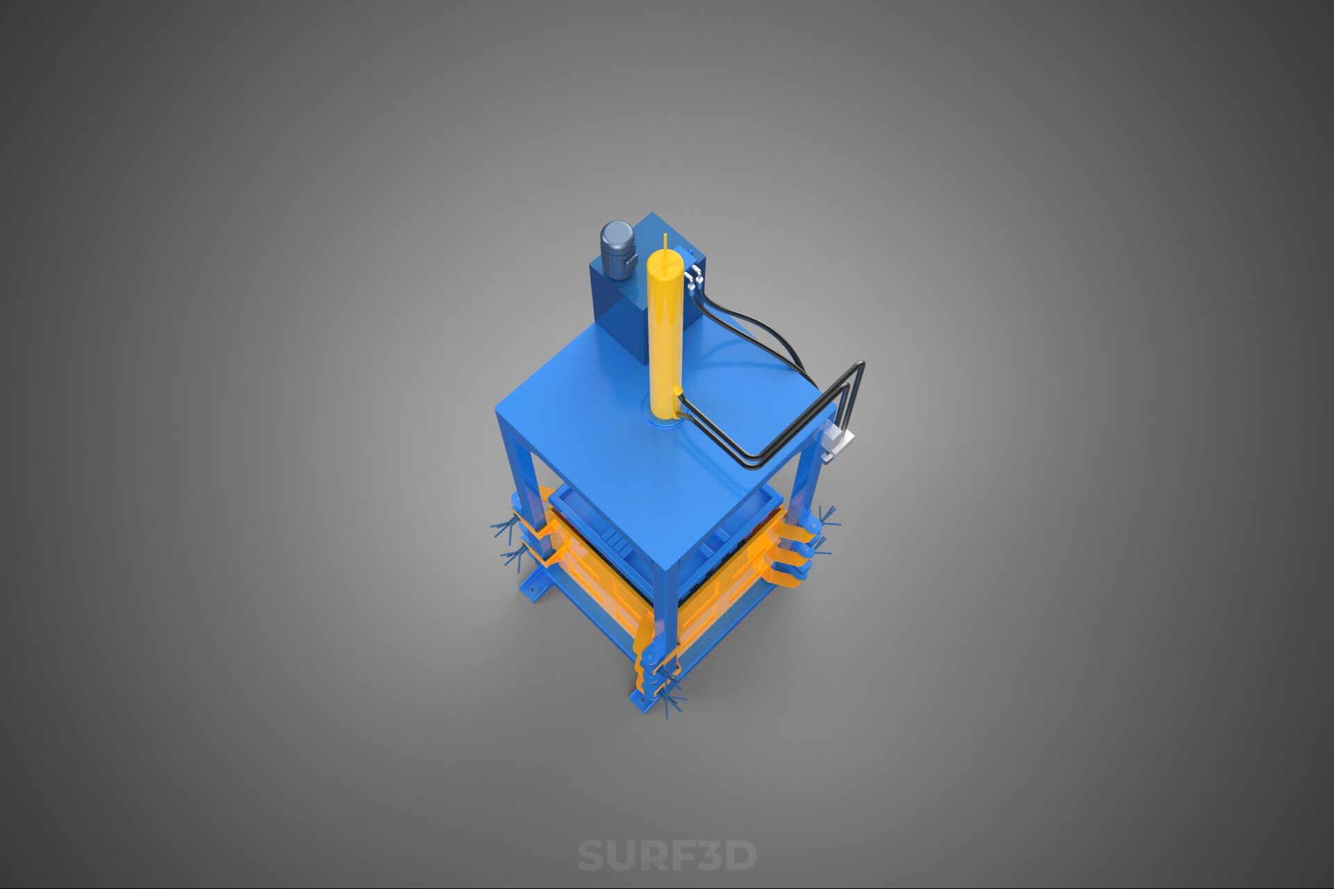 Baler Baling Hydraulic Press Compactor Machine Waste Recycle 3D Model