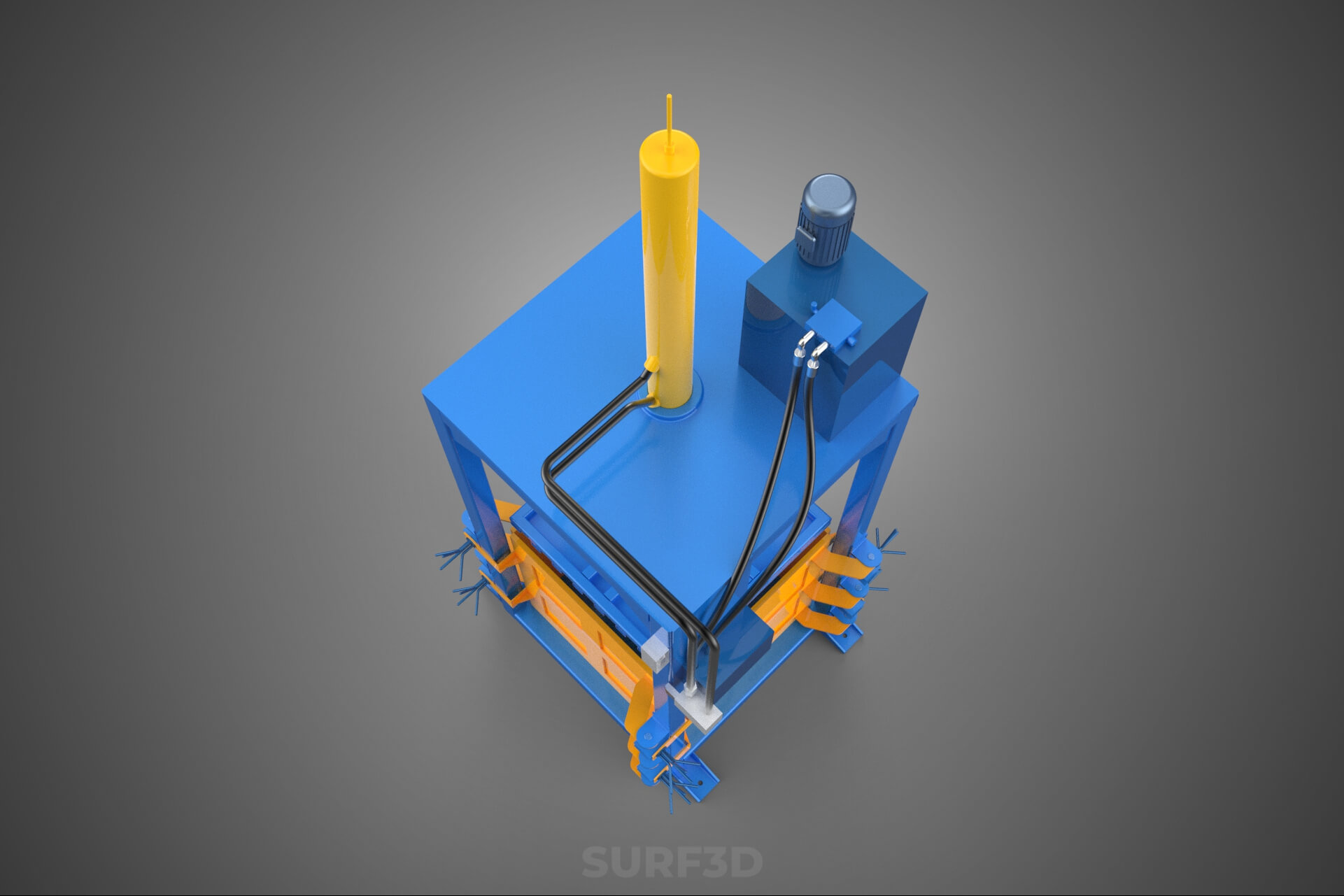 Baler Baling Hydraulic Press Compactor Machine Waste Recycle 3D Model