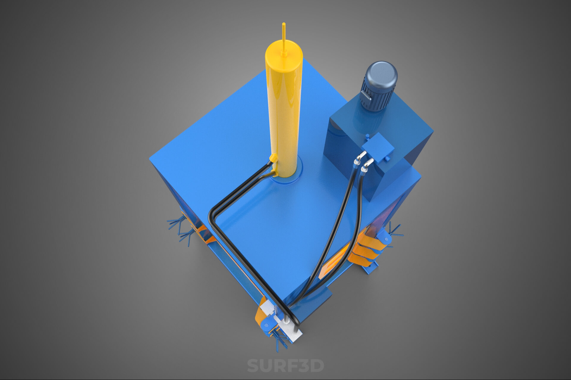Baler Baling Hydraulic Press Compactor Machine Waste Recycle 3D Model