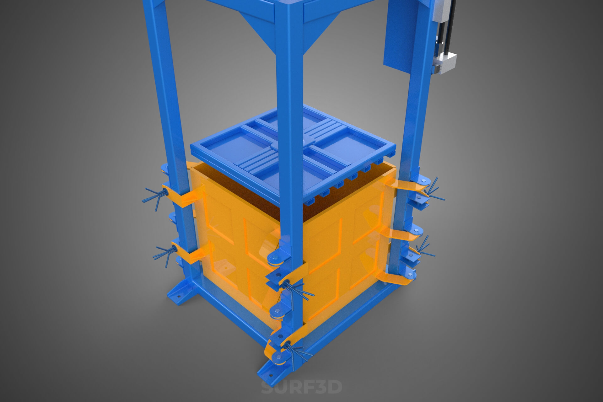 Baler Baling Hydraulic Press Compactor Machine Waste Recycle 3D Model