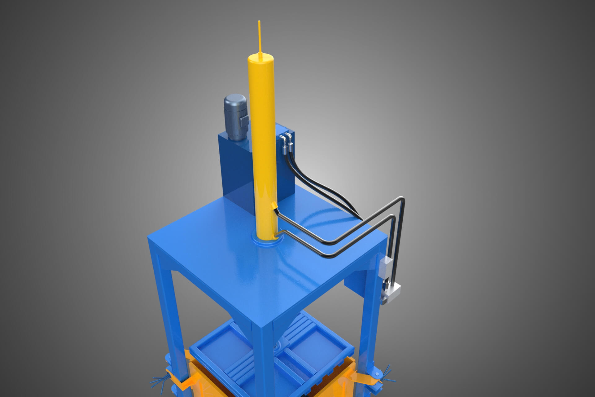 Baler Baling Hydraulic Press Compactor Machine Waste Recycle 3D Model