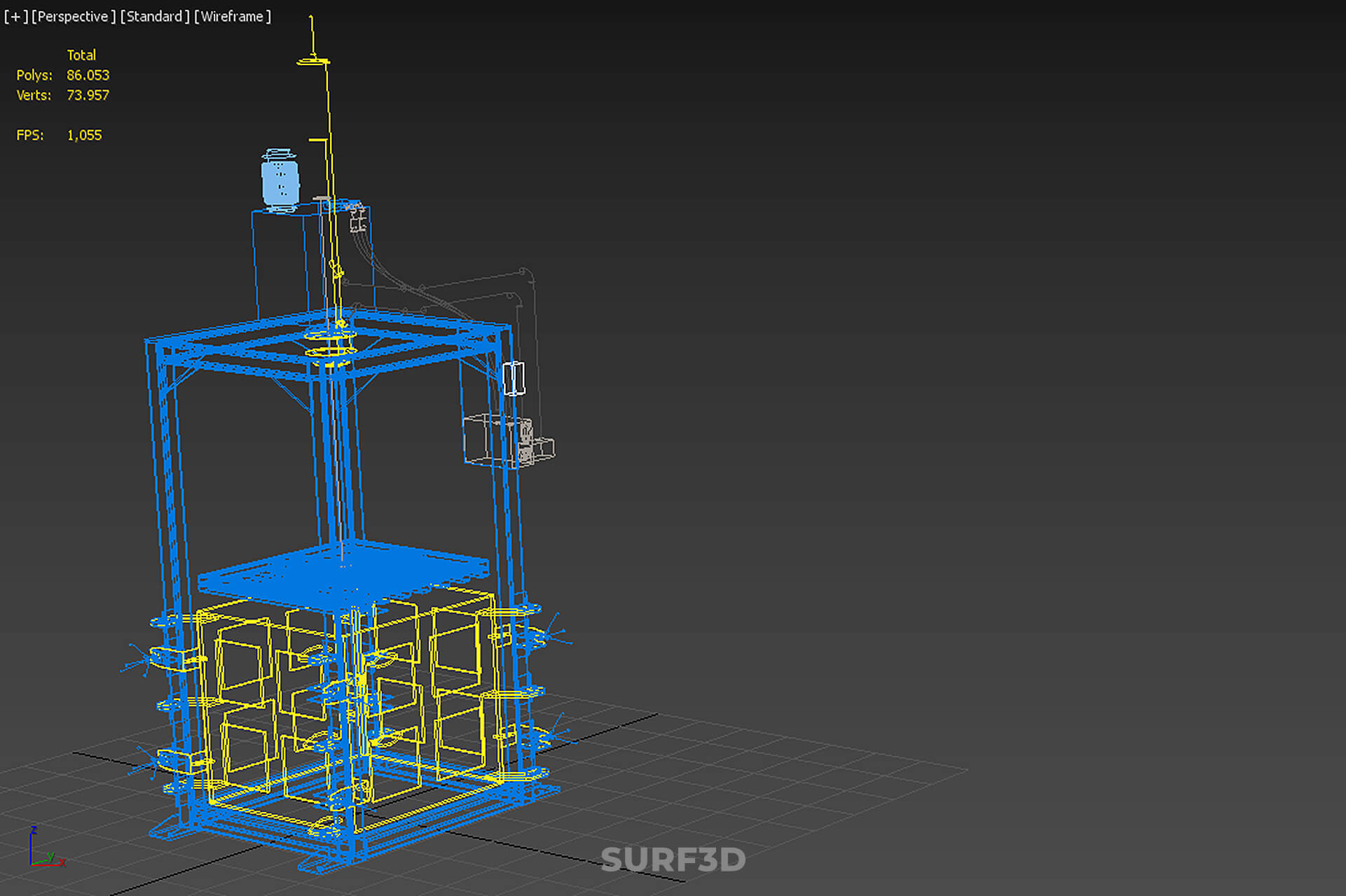 Baler Baling Hydraulic Press Compactor Machine Waste Recycle 3D Model