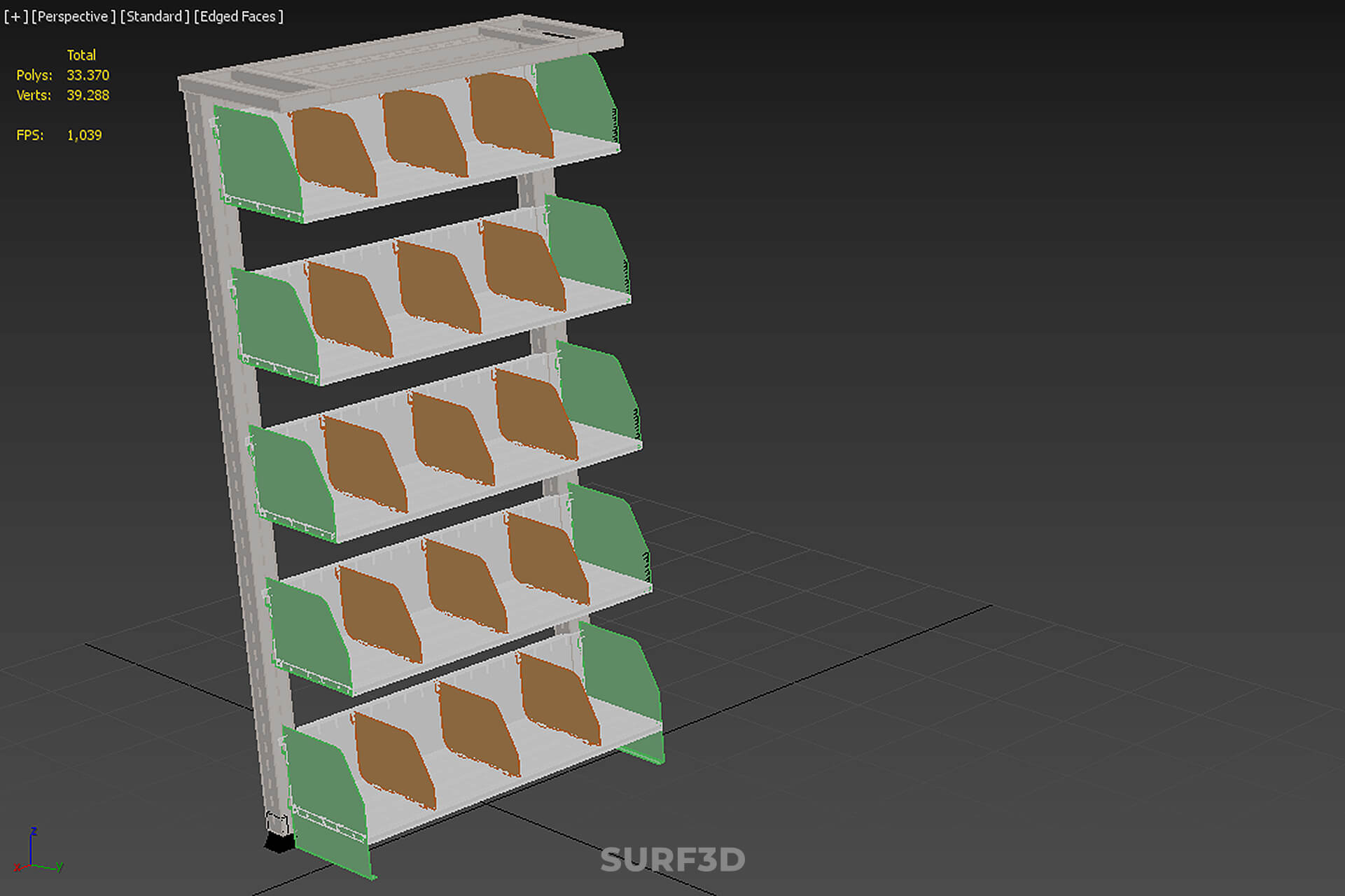 Book Shelf Rack Case Organizer Divider Shelving Bookshelf 3D Model