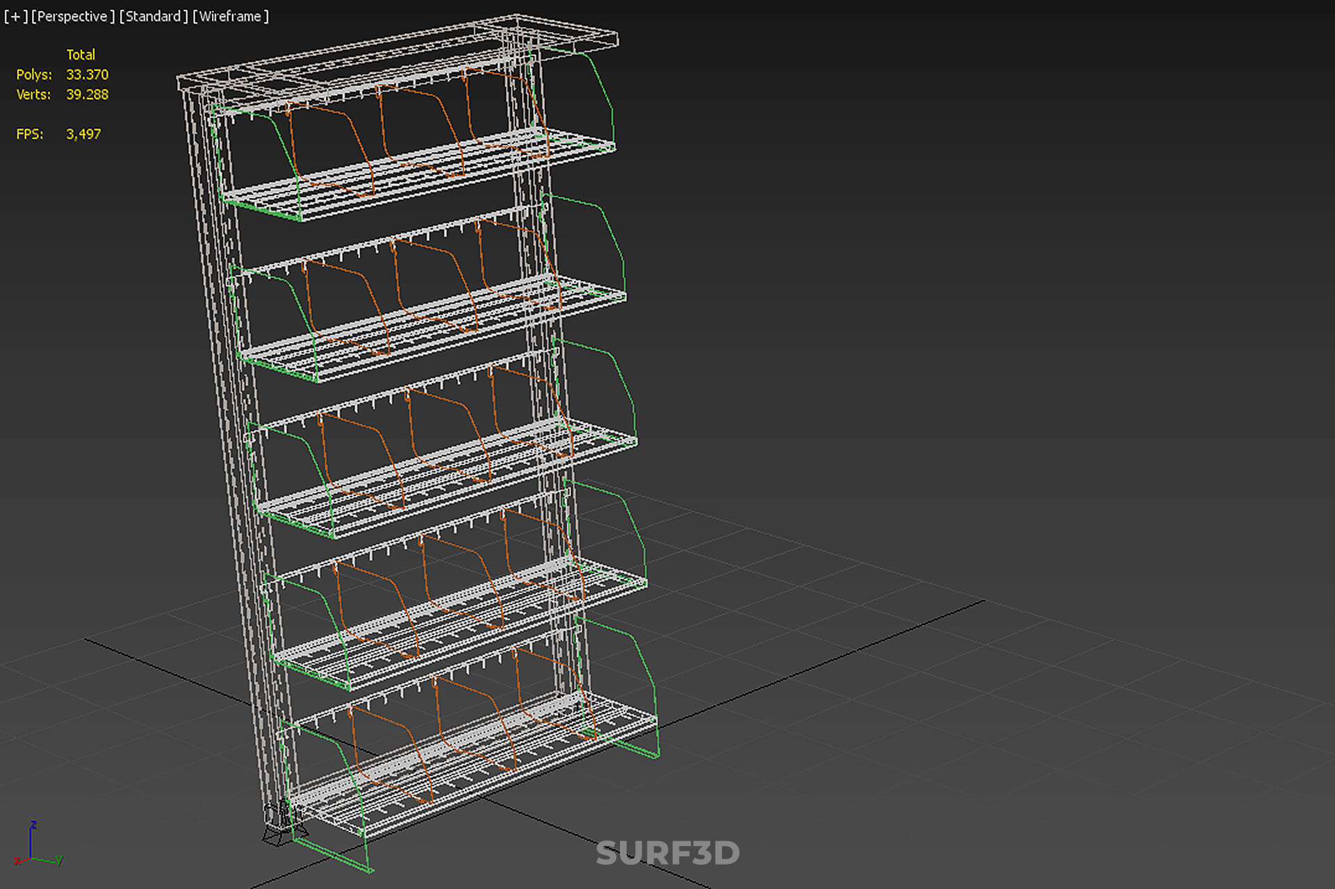 Book Shelf Rack Case Organizer Divider Shelving Bookshelf 3D Model