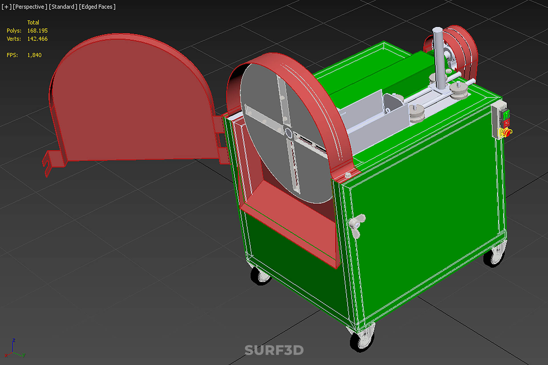 Cassava Potato Tuber Chips Slicer Cut Cutter Chopper Machine 3D Model