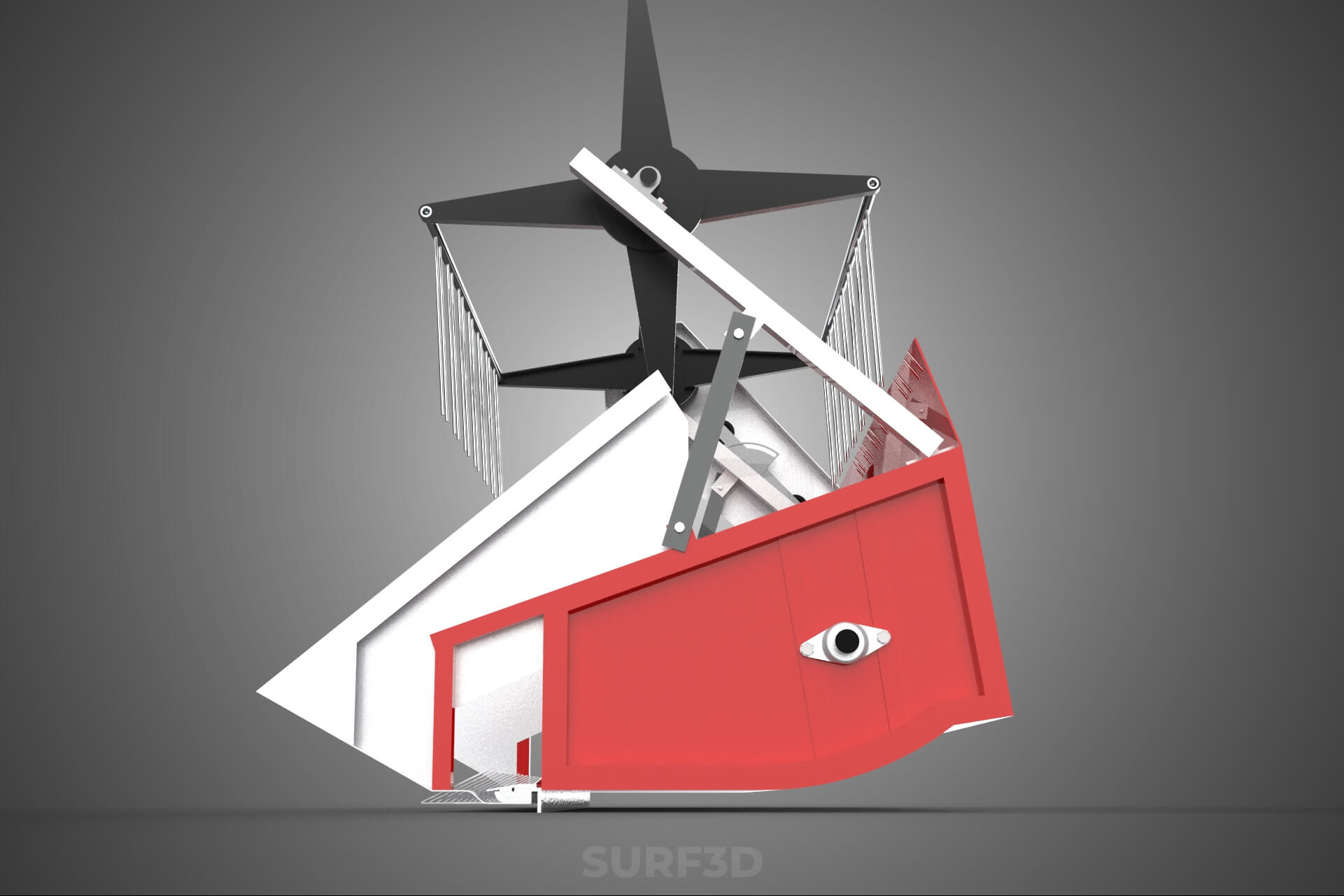 Combine Harvester Grain Header Harvesting Auger Blade Cutter 3D Model