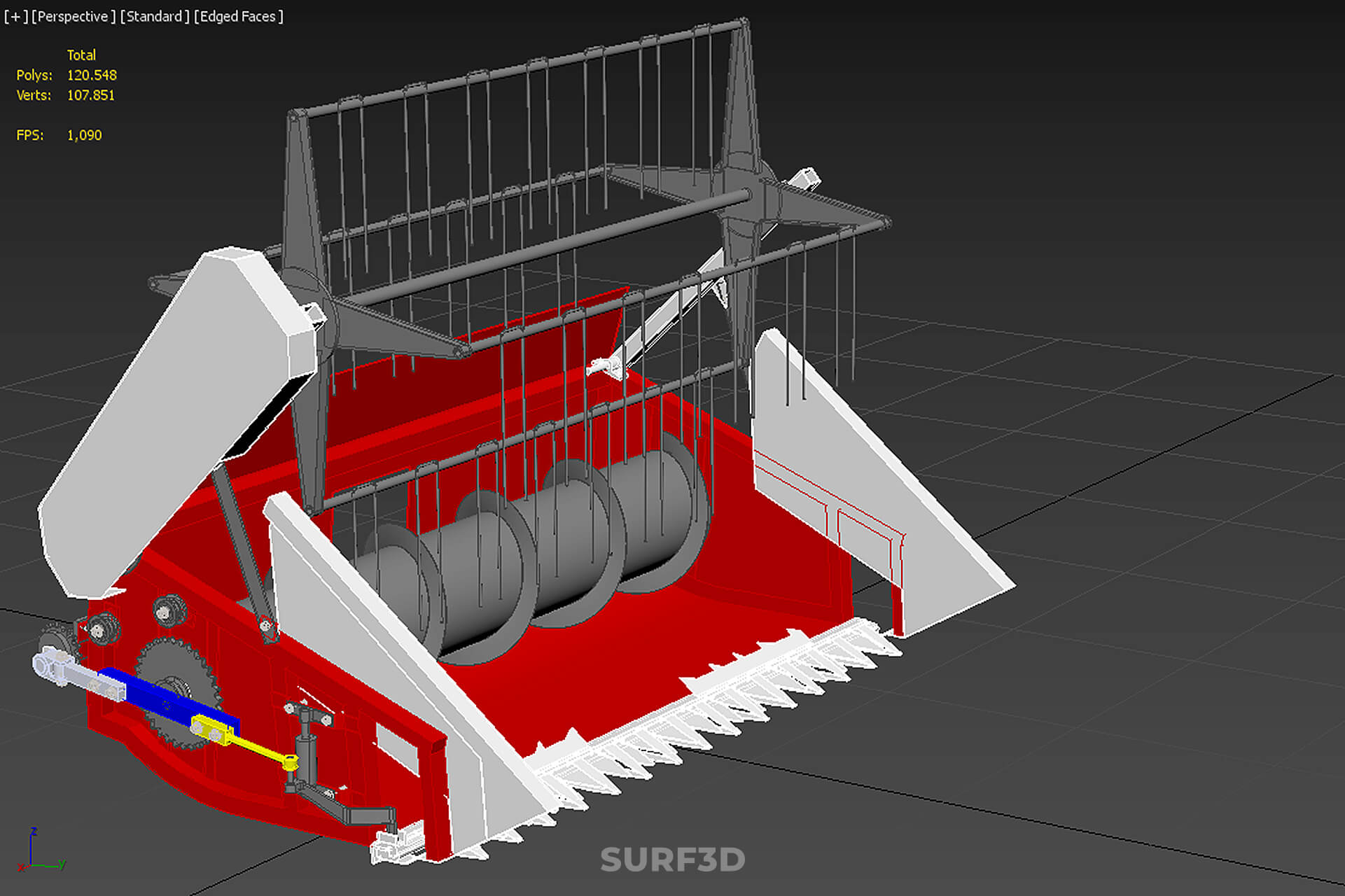 Combine Harvester Grain Header Harvesting Auger Blade Cutter 3D Model