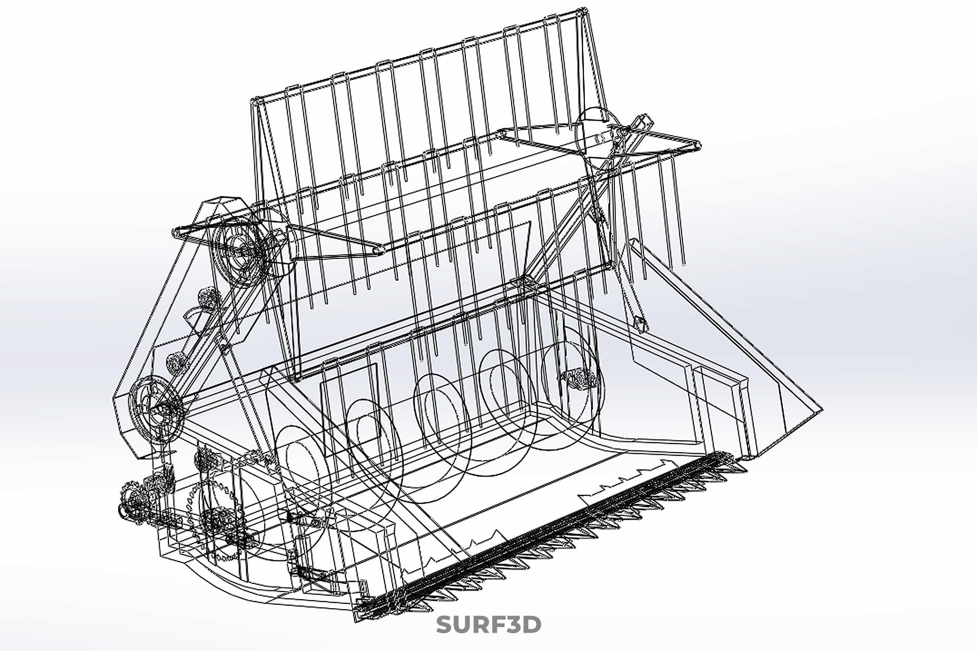 Combine Harvester Grain Header Harvesting Auger Blade Cutter 3D Model