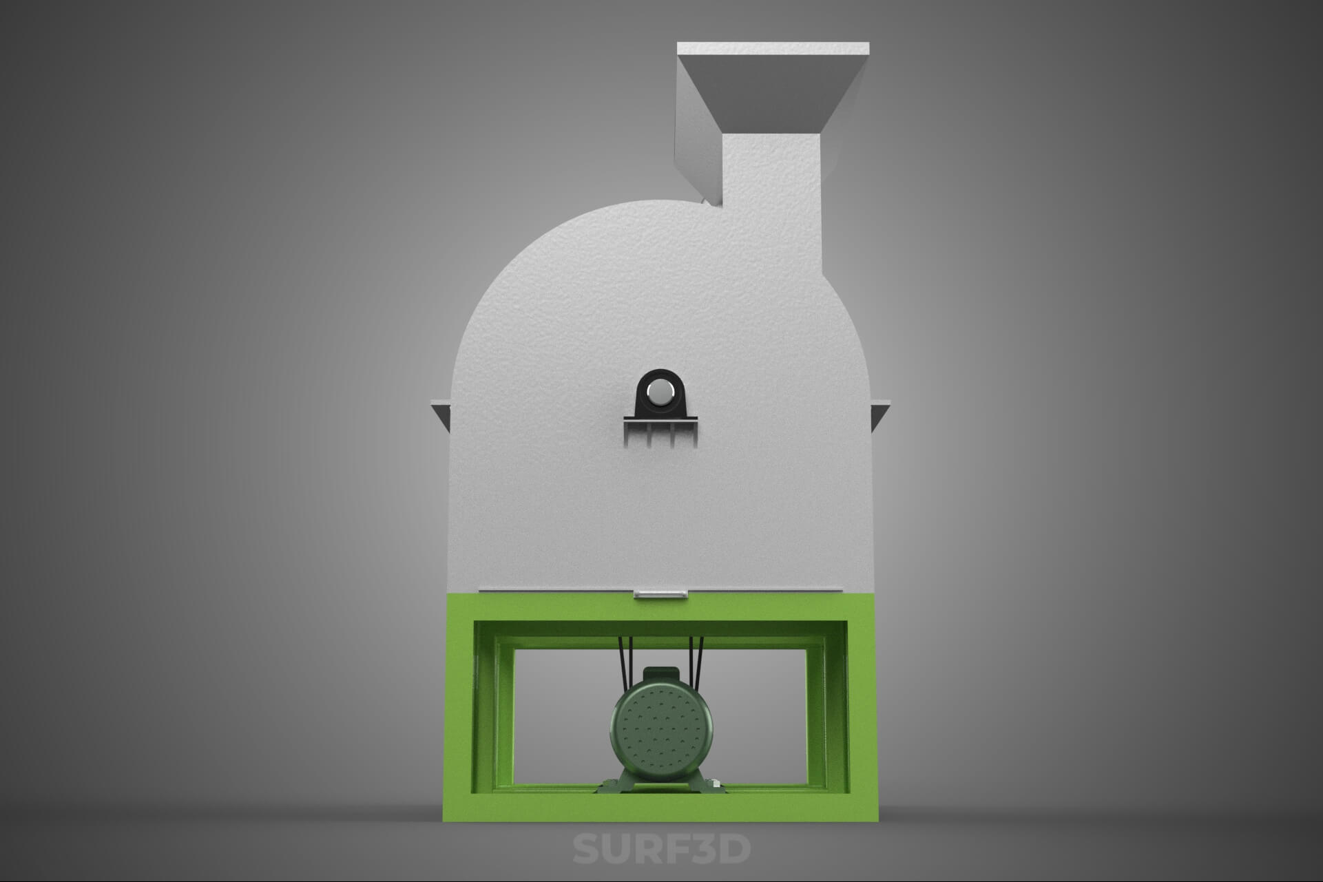Crusher Hammer Mill Cyclone Dust Suction Separator Machine 3D Model