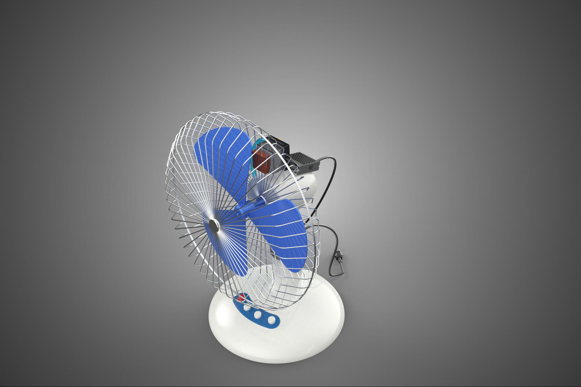 DIY Water Circulation Table Fan Air AC Conditioner Cooler 3D Model