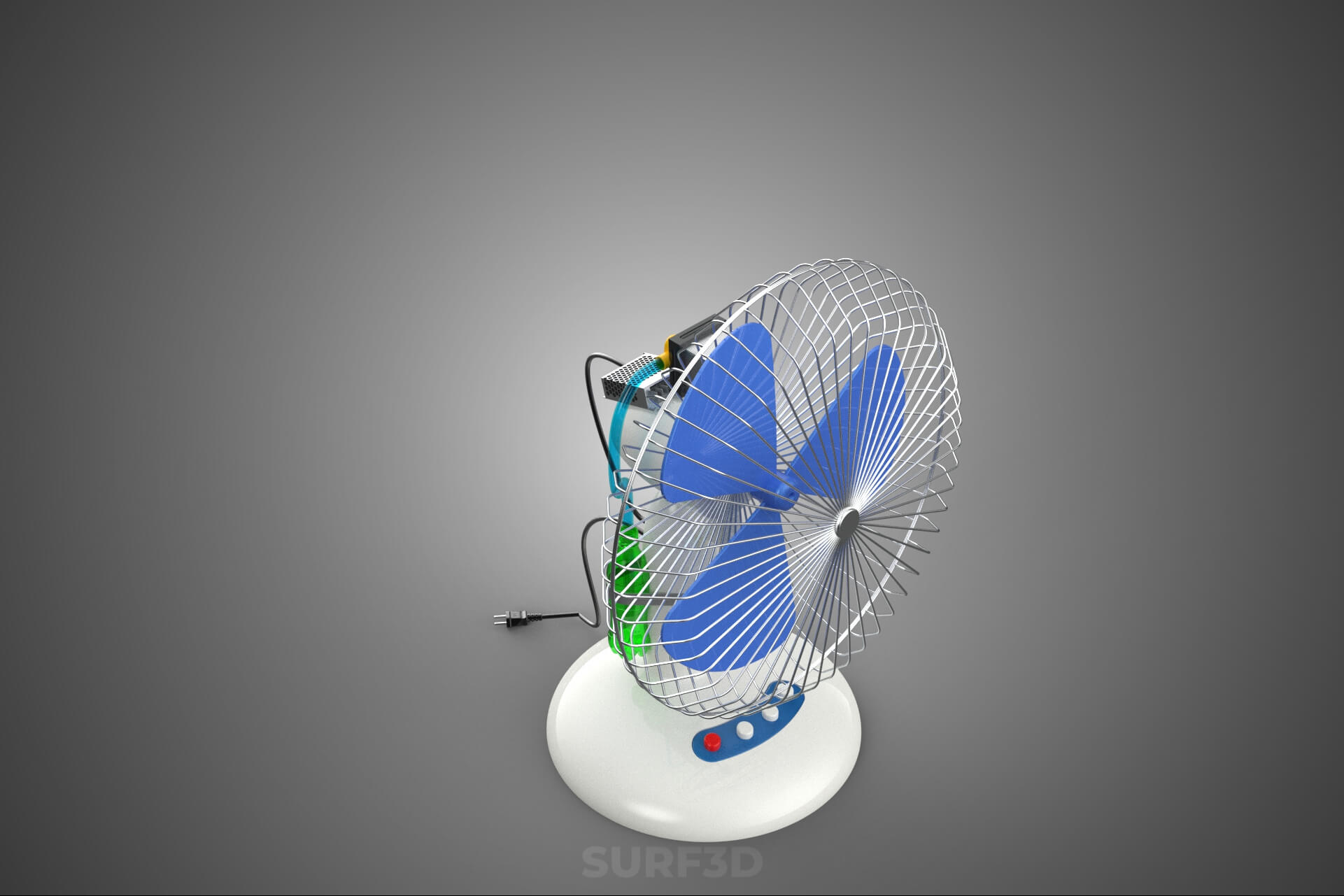 DIY Water Circulation Table Fan Air AC Conditioner Cooler 3D Model