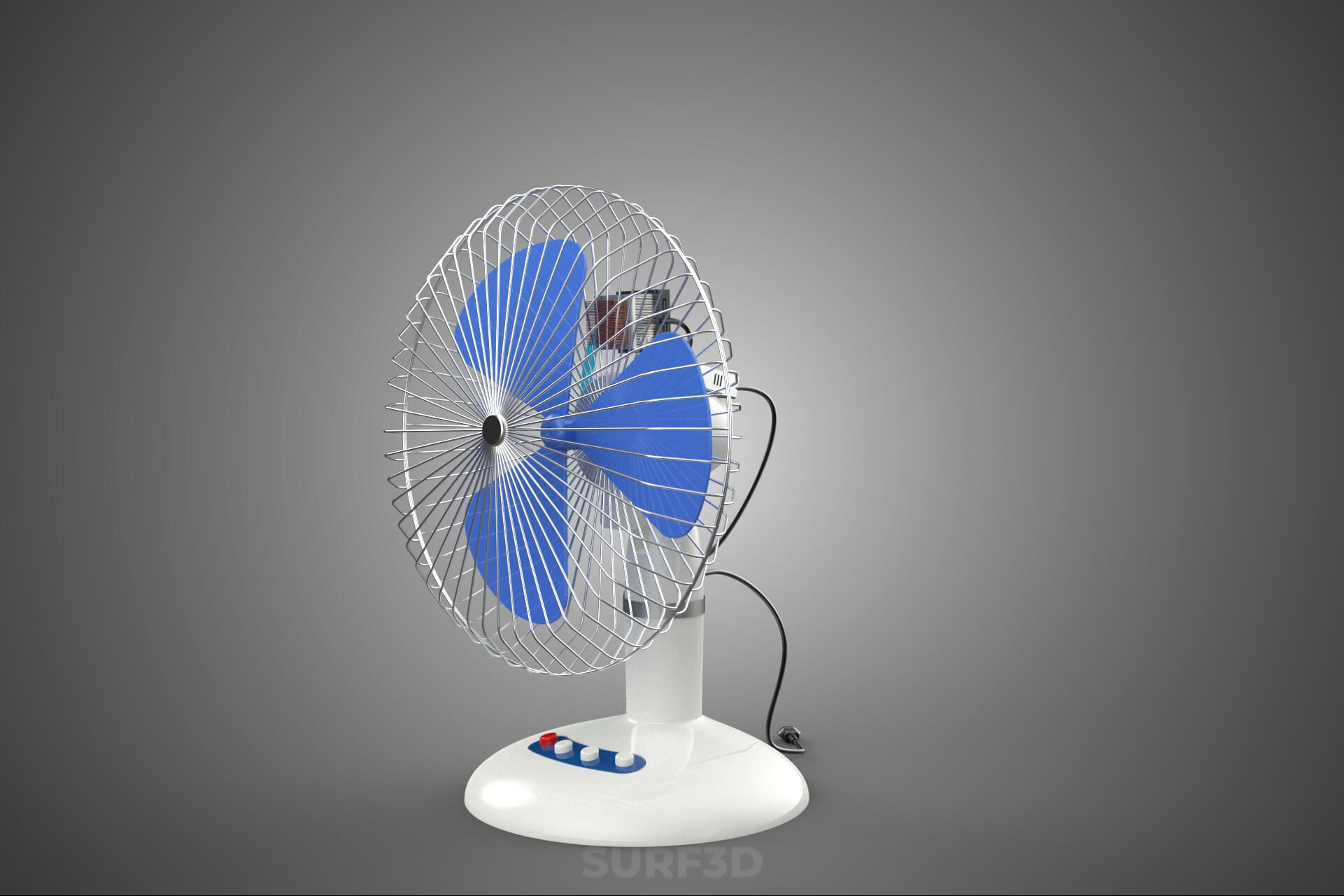 DIY Water Circulation Table Fan Air AC Conditioner Cooler 3D Model