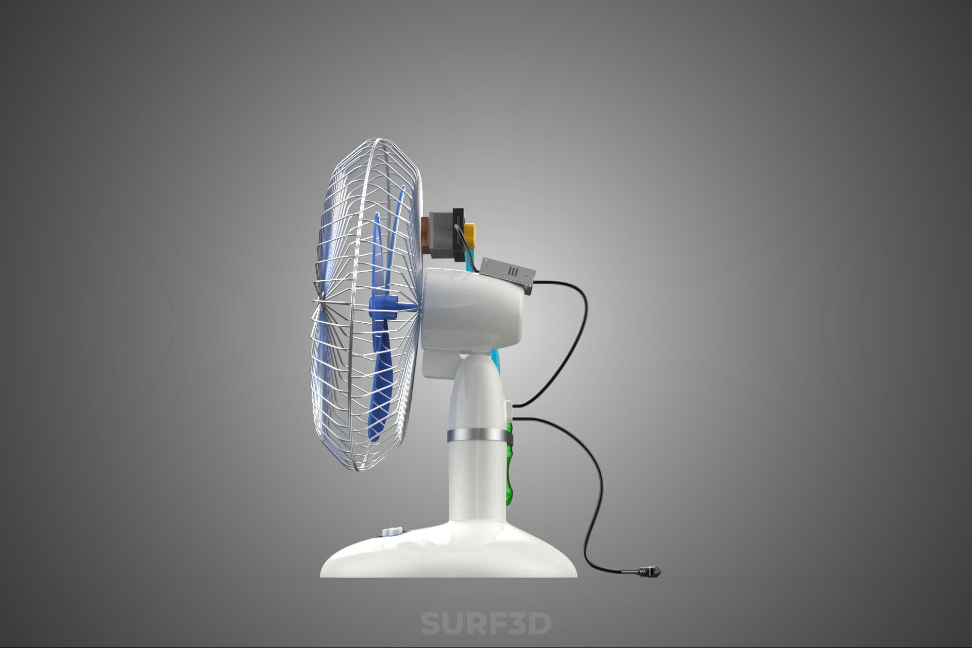 DIY Water Circulation Table Fan Air AC Conditioner Cooler 3D Model