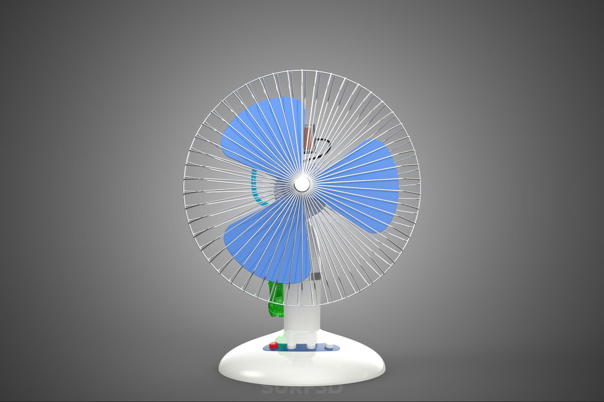 DIY Water Circulation Table Fan Air AC Conditioner Cooler 3D Model