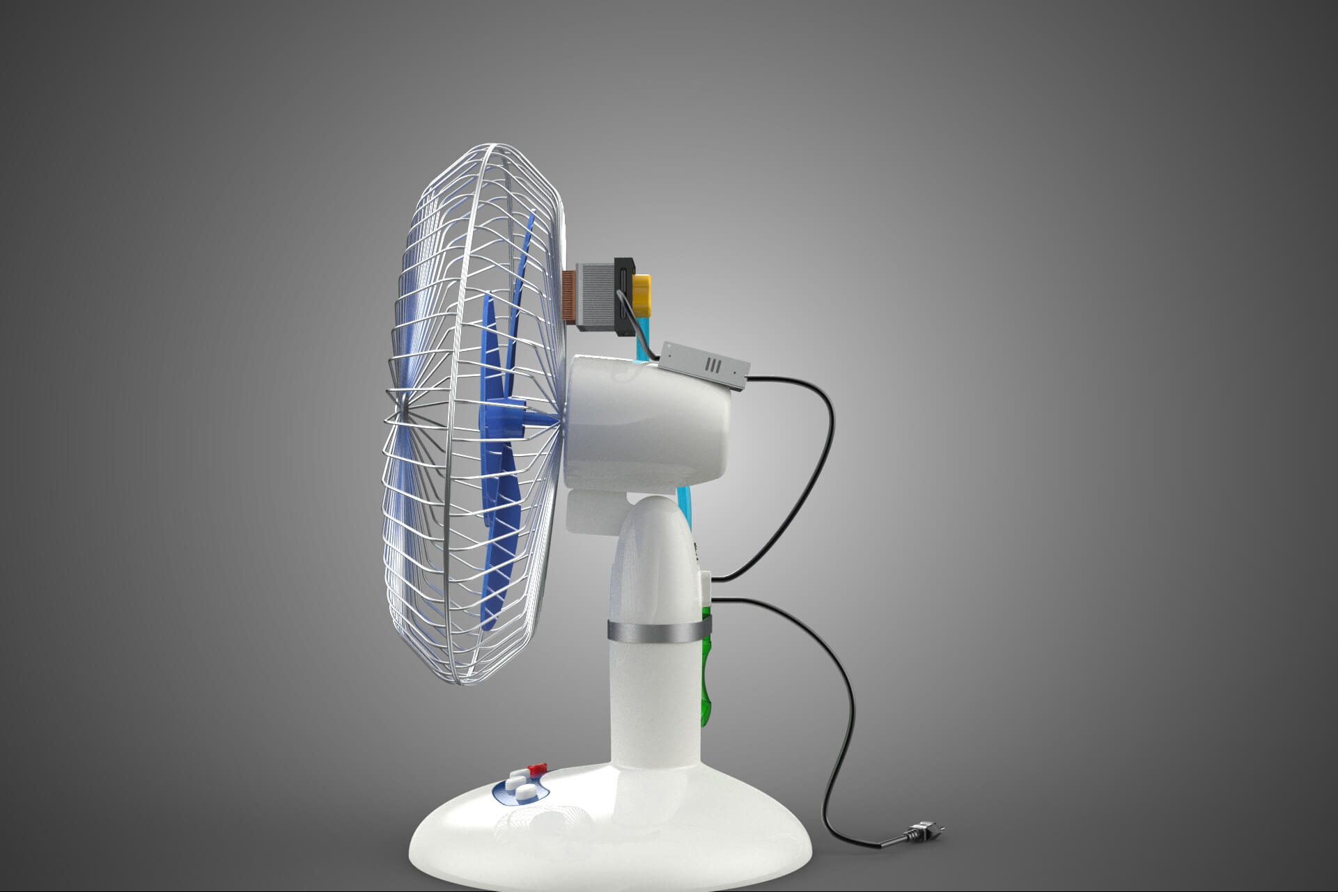 DIY Water Circulation Table Fan Air AC Conditioner Cooler 3D Model