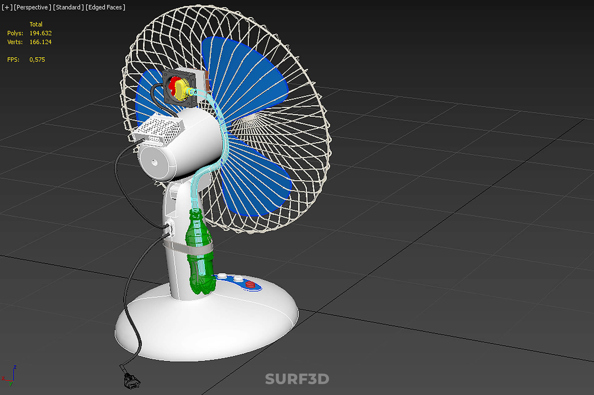 DIY Water Circulation Table Fan Air AC Conditioner Cooler 3D Model