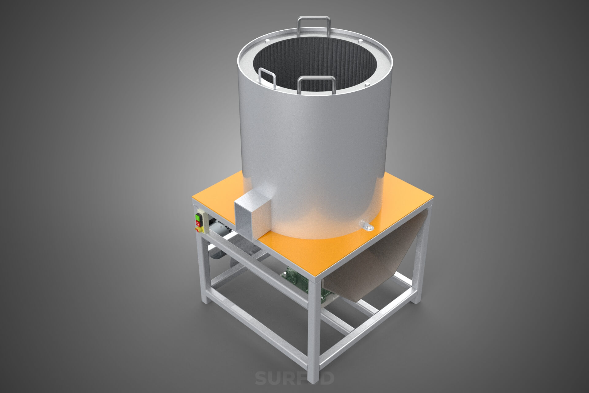 Durian Stone Flesh Separator Extractor Centrifuge Machine 3D Model