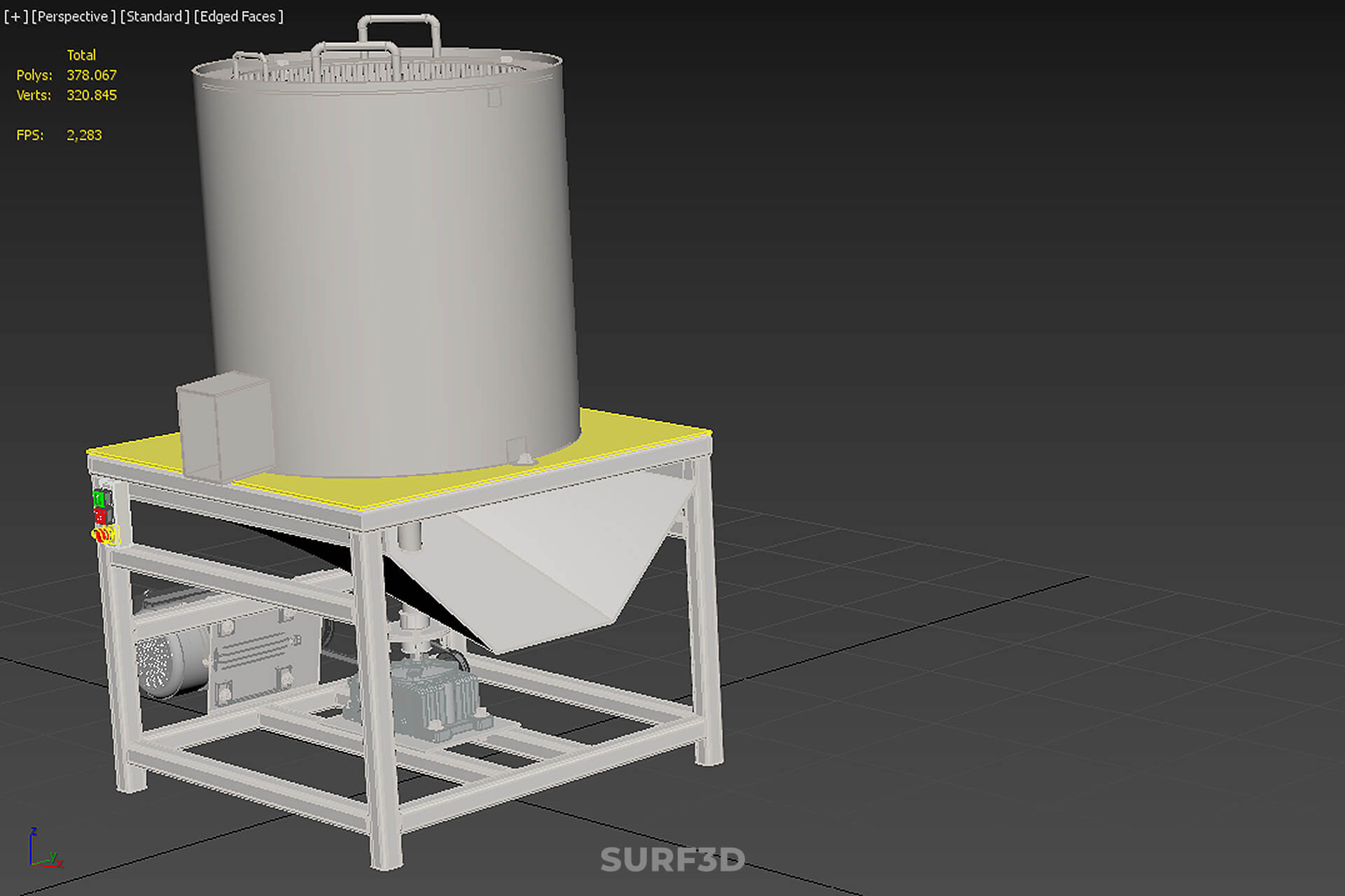 Durian Stone Flesh Separator Extractor Centrifuge Machine 3D Model