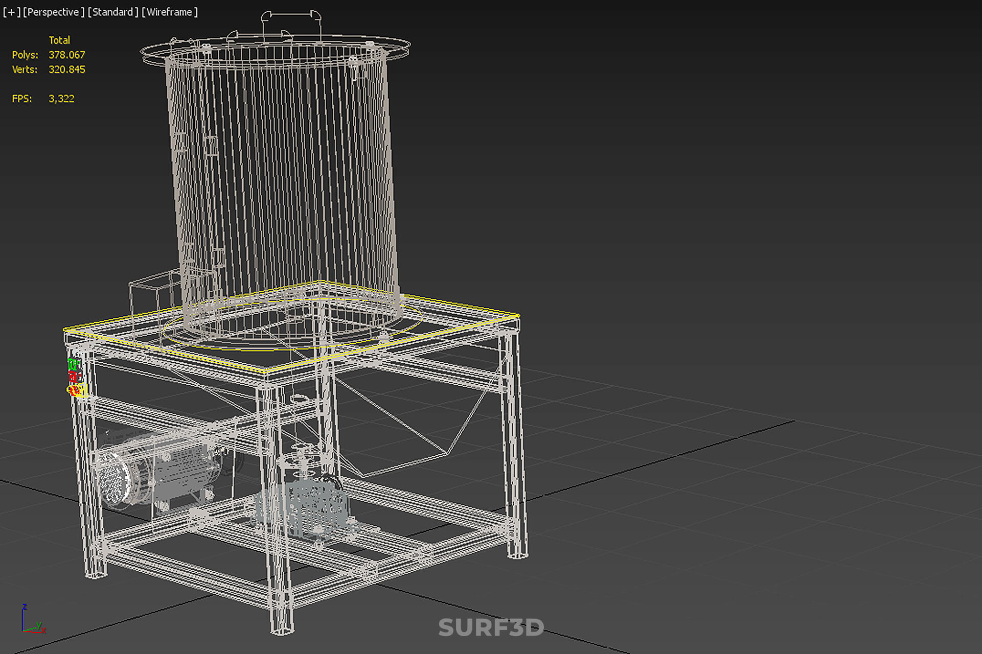 Durian Stone Flesh Separator Extractor Centrifuge Machine 3D Model