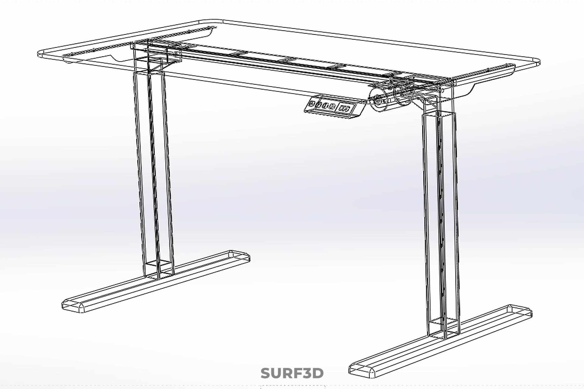 Electric Sit Standing Work Desk Table Lift Height Adjustable 3D Model