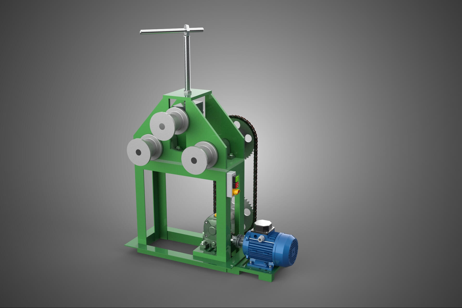 Electric Tube Pipe Bender Rolling Roller Arc Bending Machine 3D Model