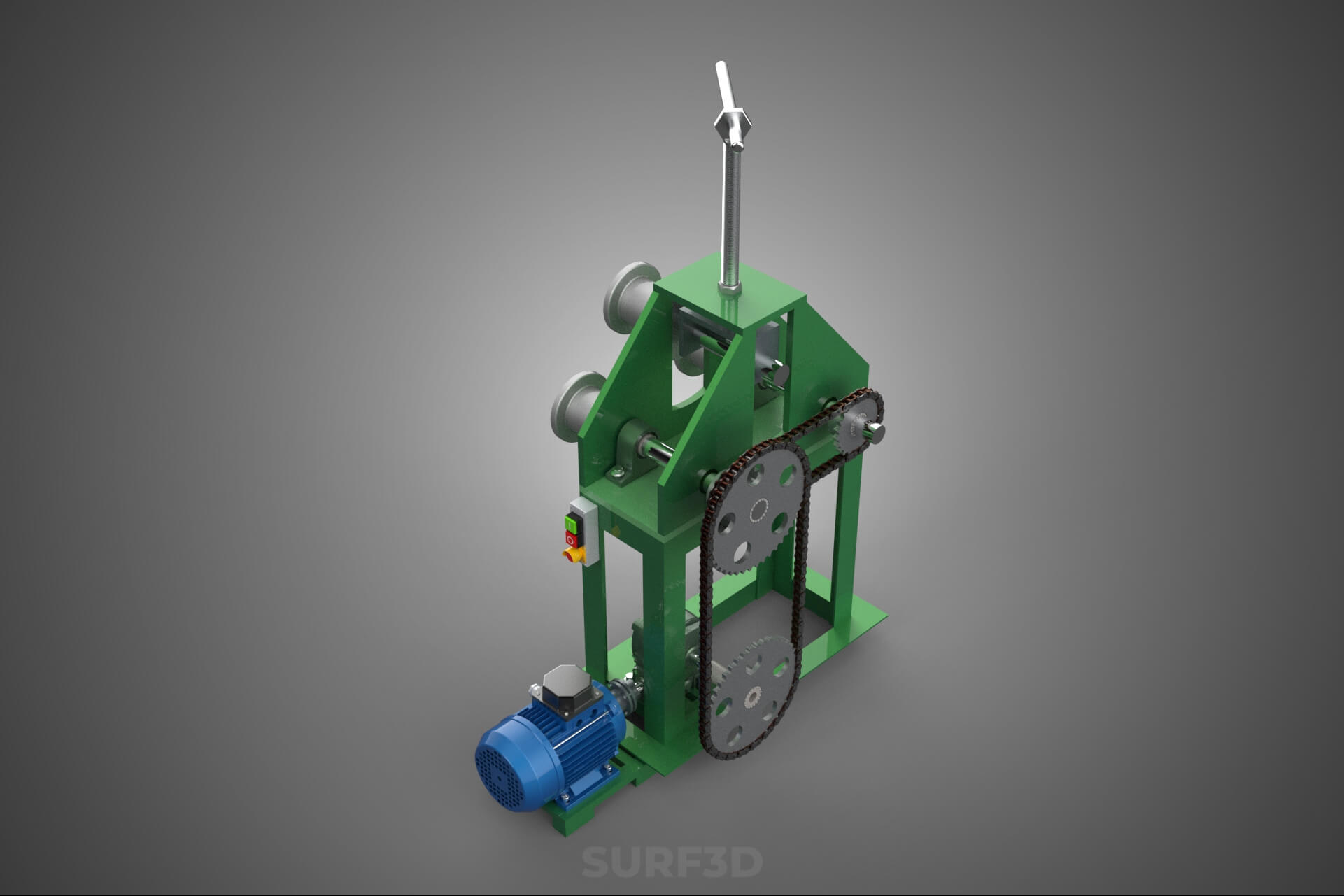 Electric Tube Pipe Bender Rolling Roller Arc Bending Machine 3D Model