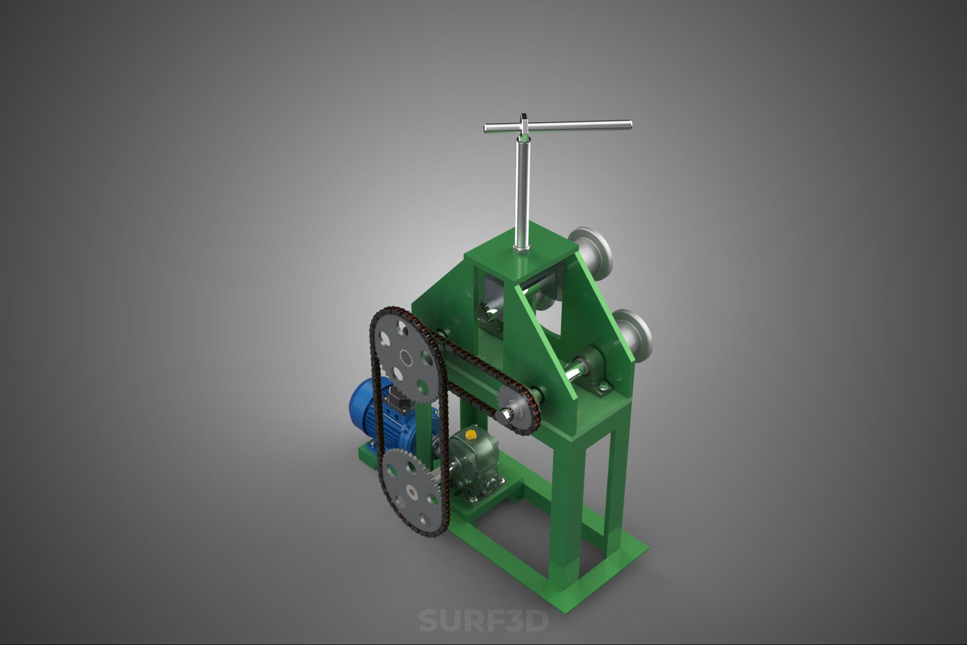 Electric Tube Pipe Bender Rolling Roller Arc Bending Machine 3D Model