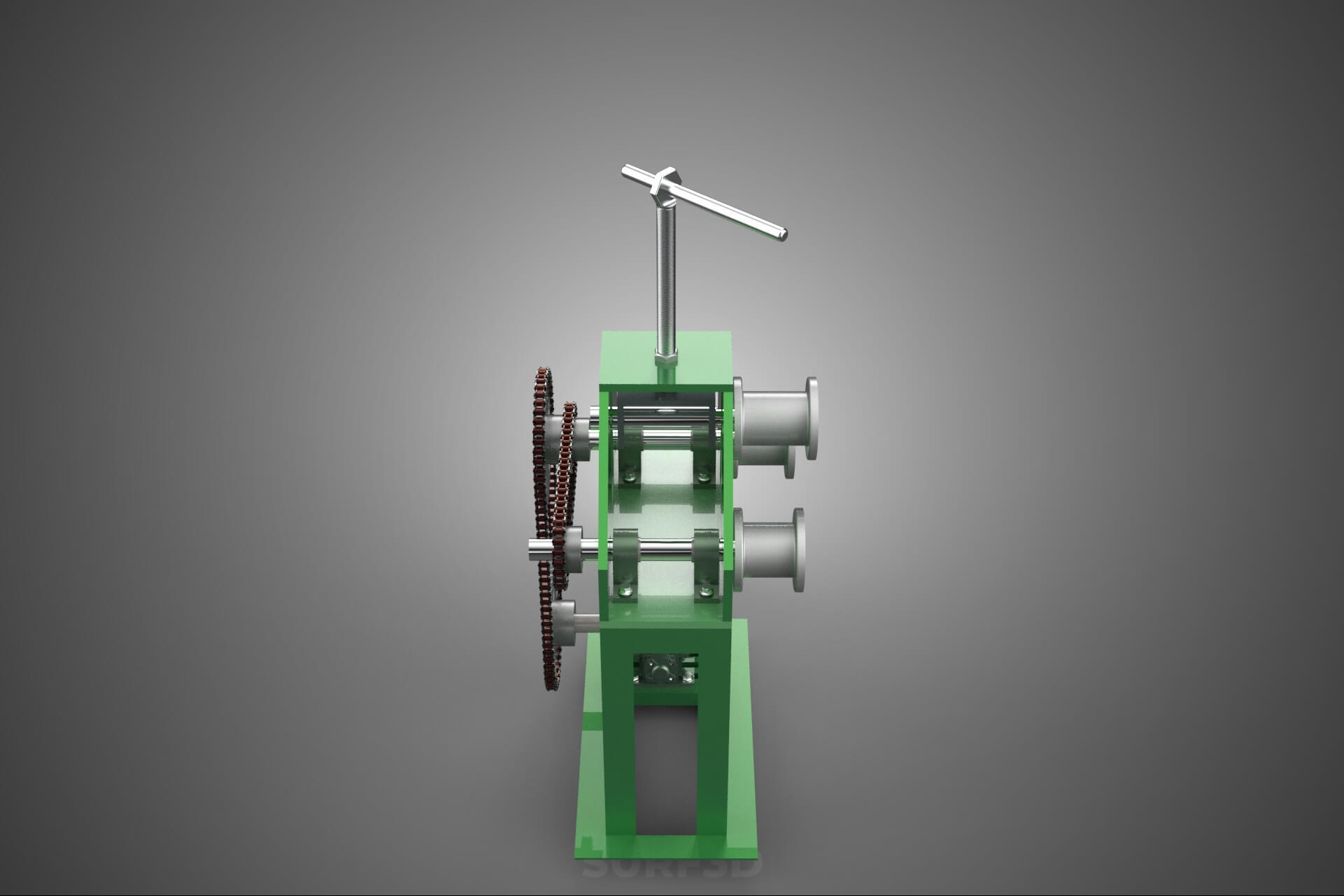 Electric Tube Pipe Bender Rolling Roller Arc Bending Machine 3D Model