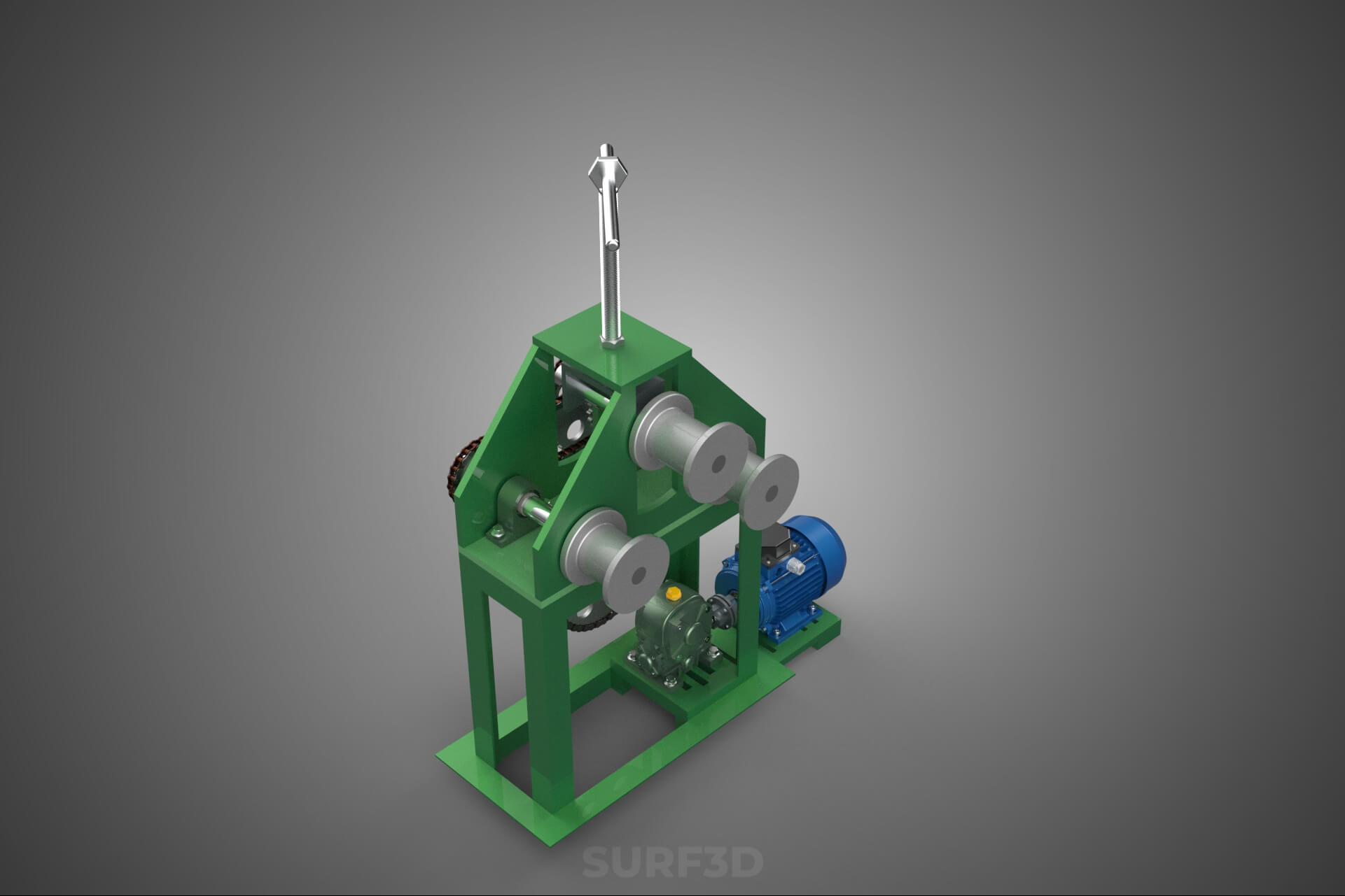 Electric Tube Pipe Bender Rolling Roller Arc Bending Machine 3D Model
