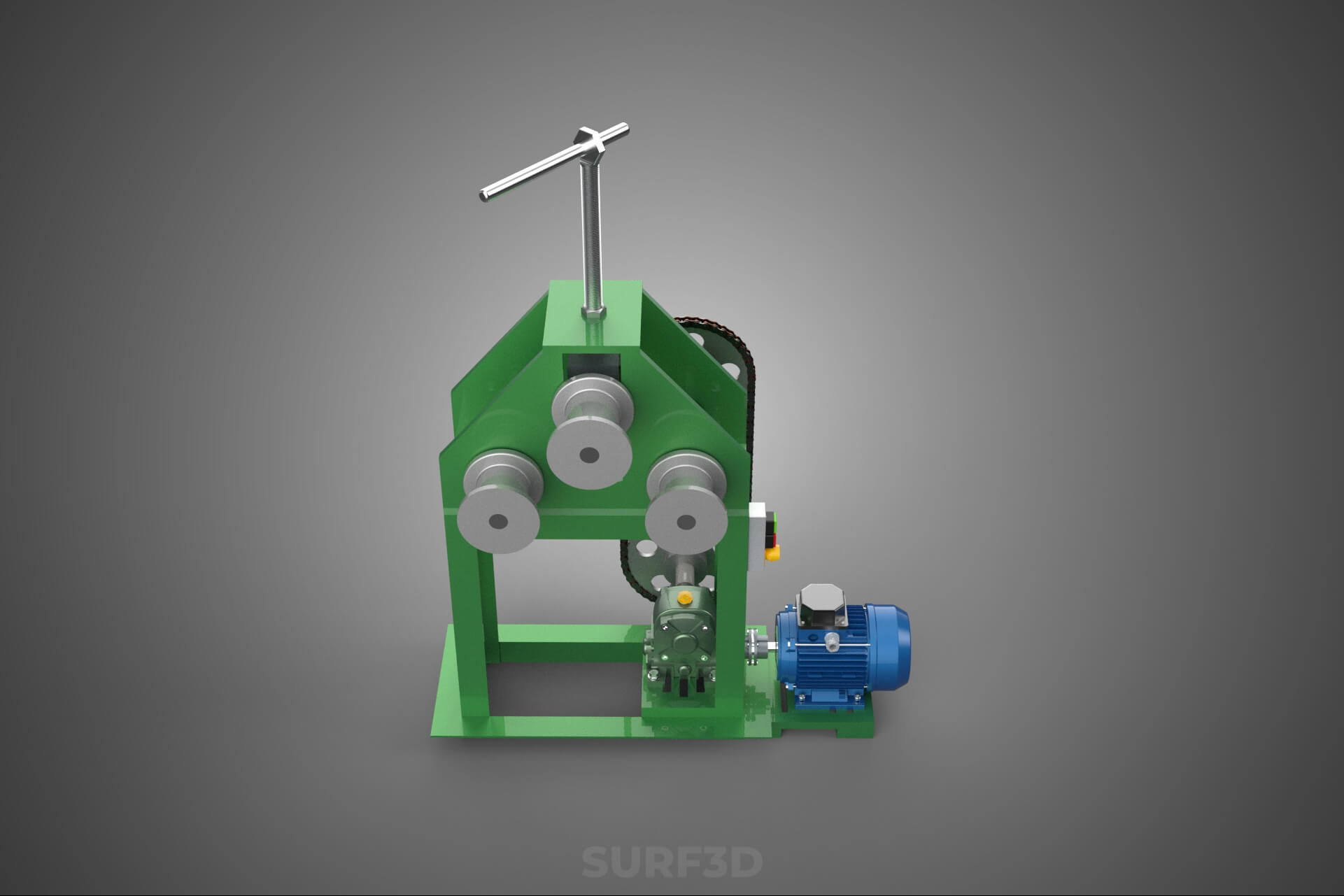 Electric Tube Pipe Bender Rolling Roller Arc Bending Machine 3D Model