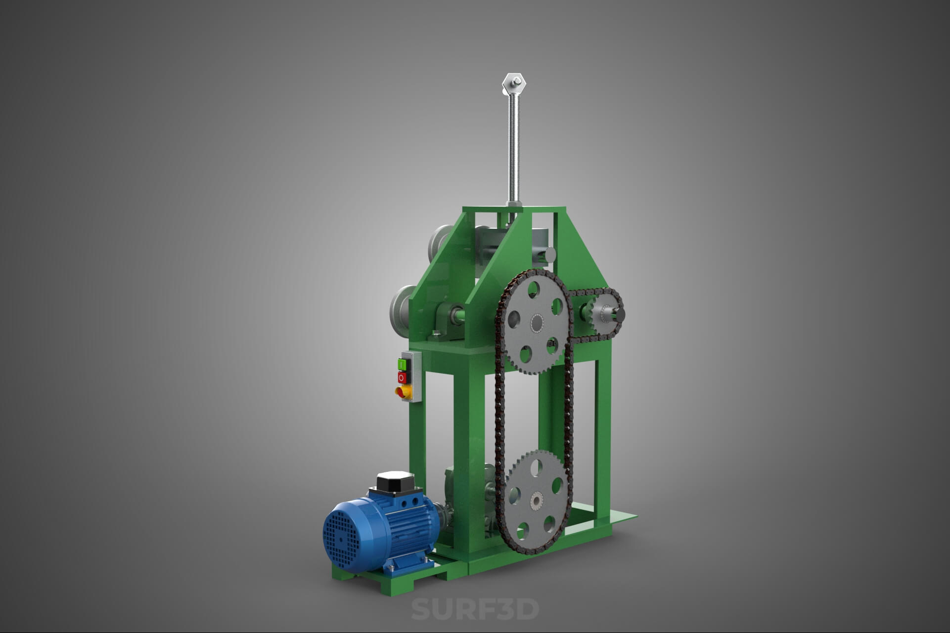 Electric Tube Pipe Bender Rolling Roller Arc Bending Machine 3D Model