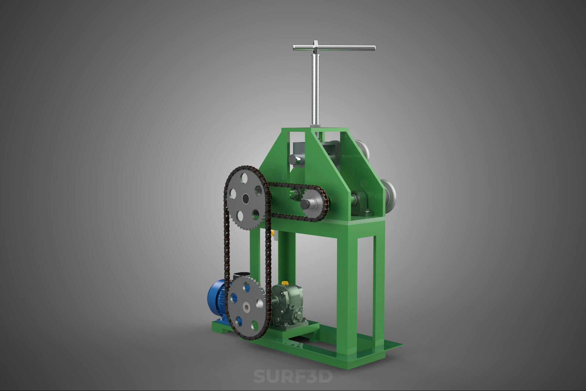 Electric Tube Pipe Bender Rolling Roller Arc Bending Machine 3D Model