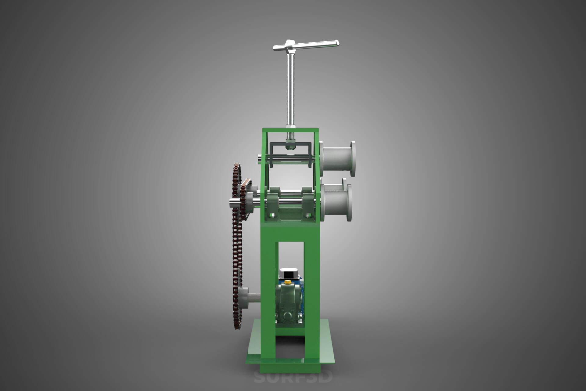 Electric Tube Pipe Bender Rolling Roller Arc Bending Machine 3D Model