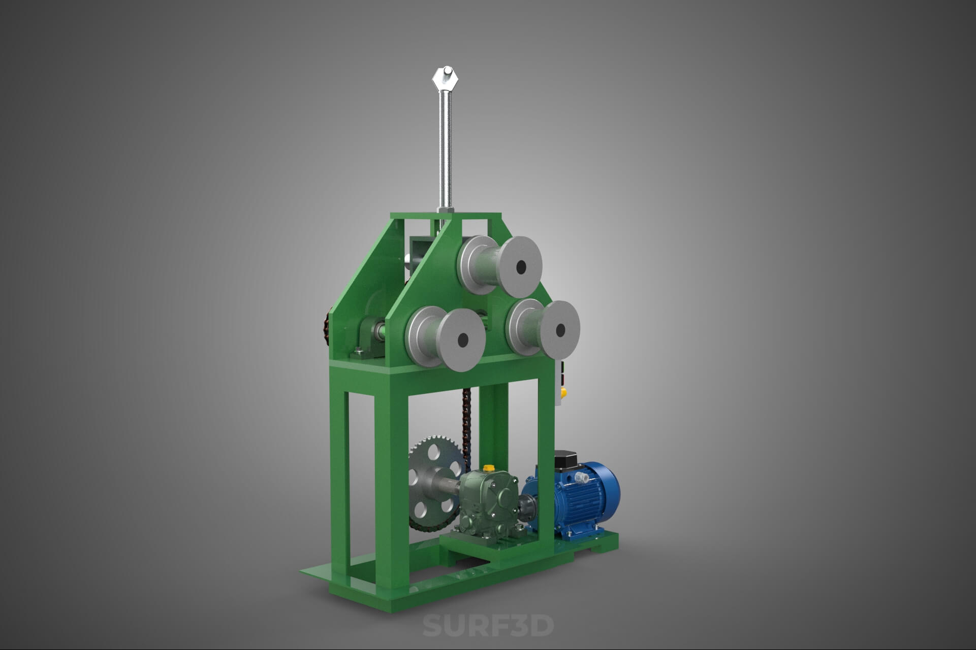 Electric Tube Pipe Bender Rolling Roller Arc Bending Machine 3D Model