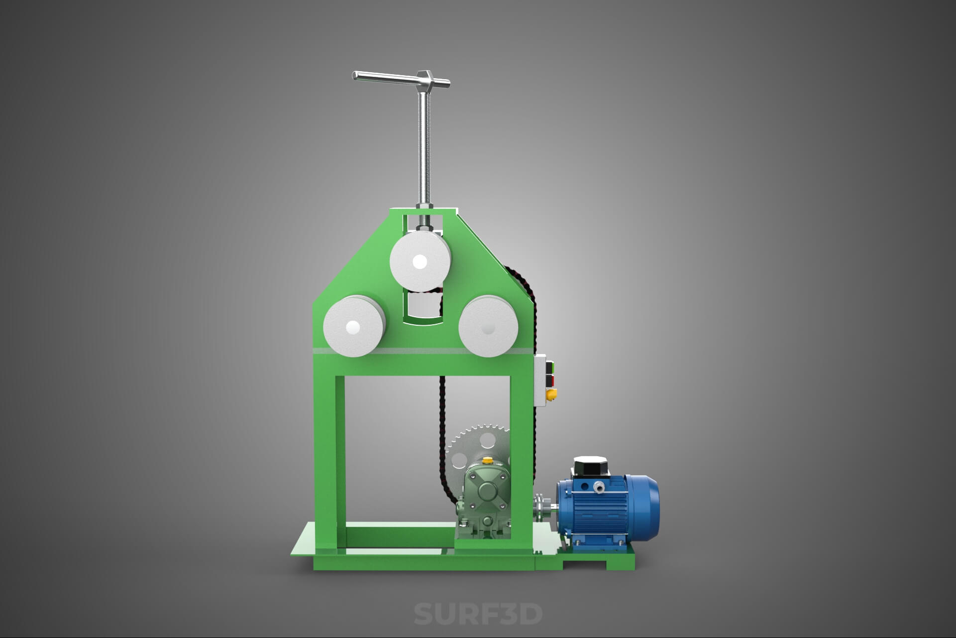 Electric Tube Pipe Bender Rolling Roller Arc Bending Machine 3D Model