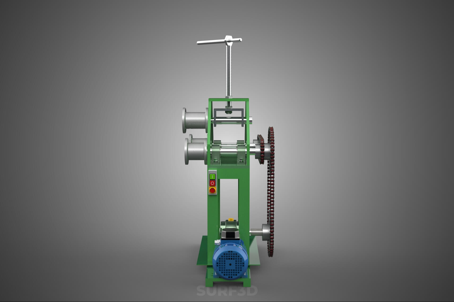 Electric Tube Pipe Bender Rolling Roller Arc Bending Machine 3D Model