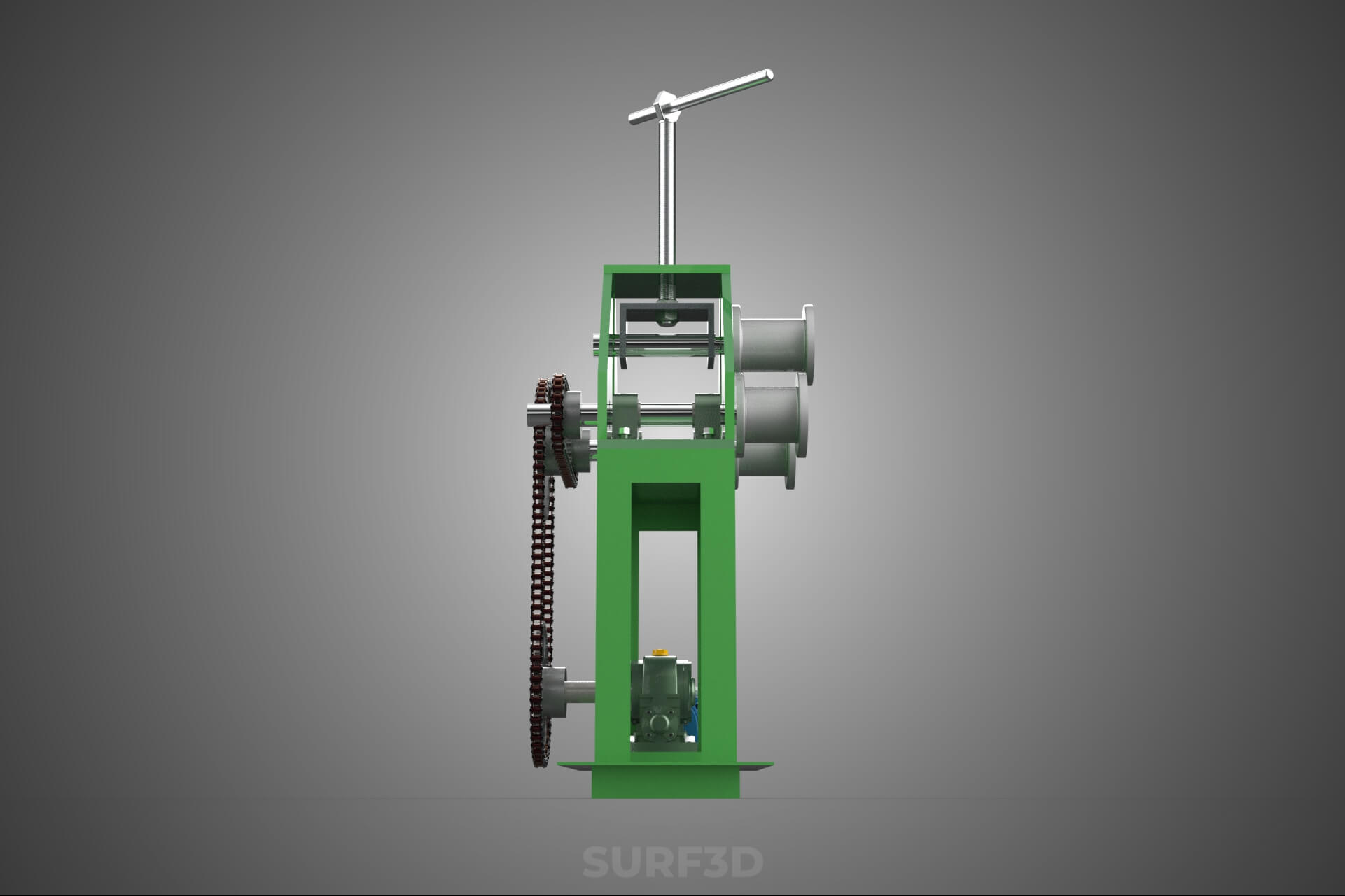 Electric Tube Pipe Bender Rolling Roller Arc Bending Machine 3D Model