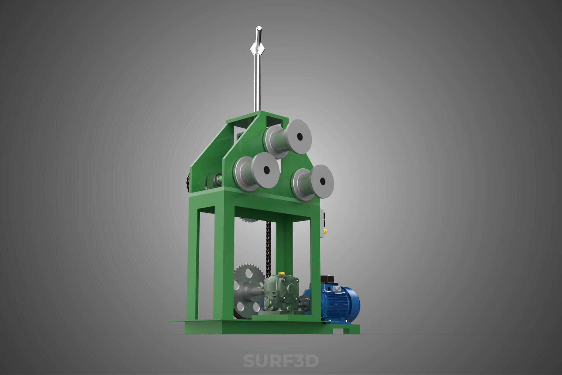 Electric Tube Pipe Bender Rolling Roller Arc Bending Machine 3D Model