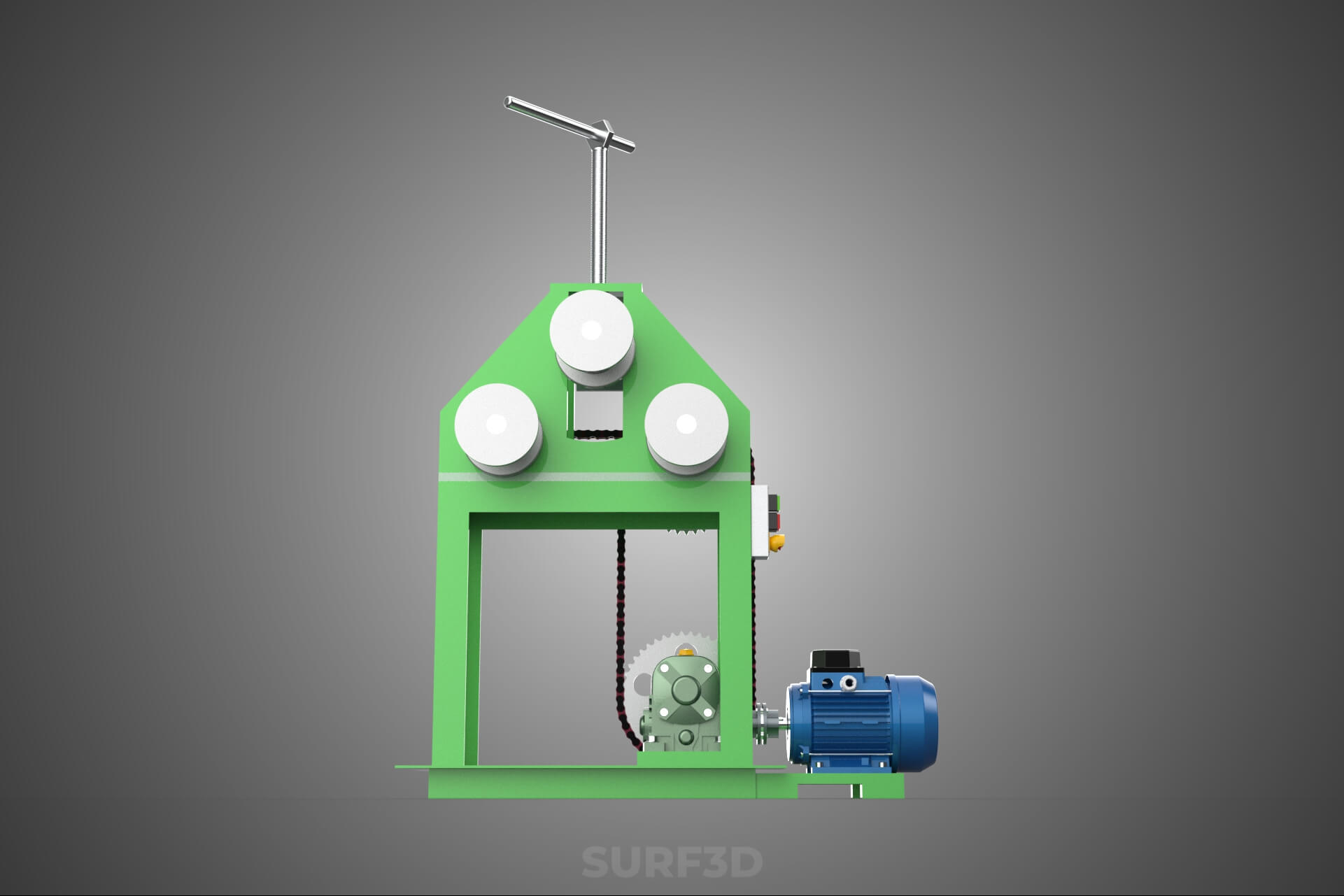 Electric Tube Pipe Bender Rolling Roller Arc Bending Machine 3D Model
