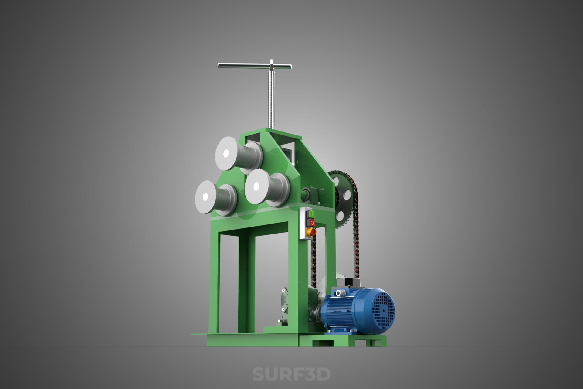 Electric Tube Pipe Bender Rolling Roller Arc Bending Machine 3D Model