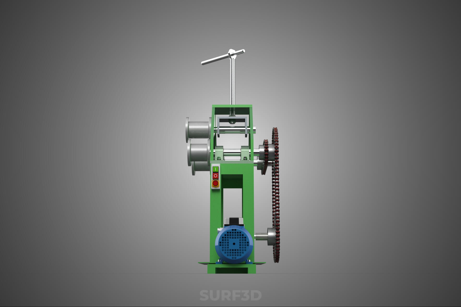 Electric Tube Pipe Bender Rolling Roller Arc Bending Machine 3D Model