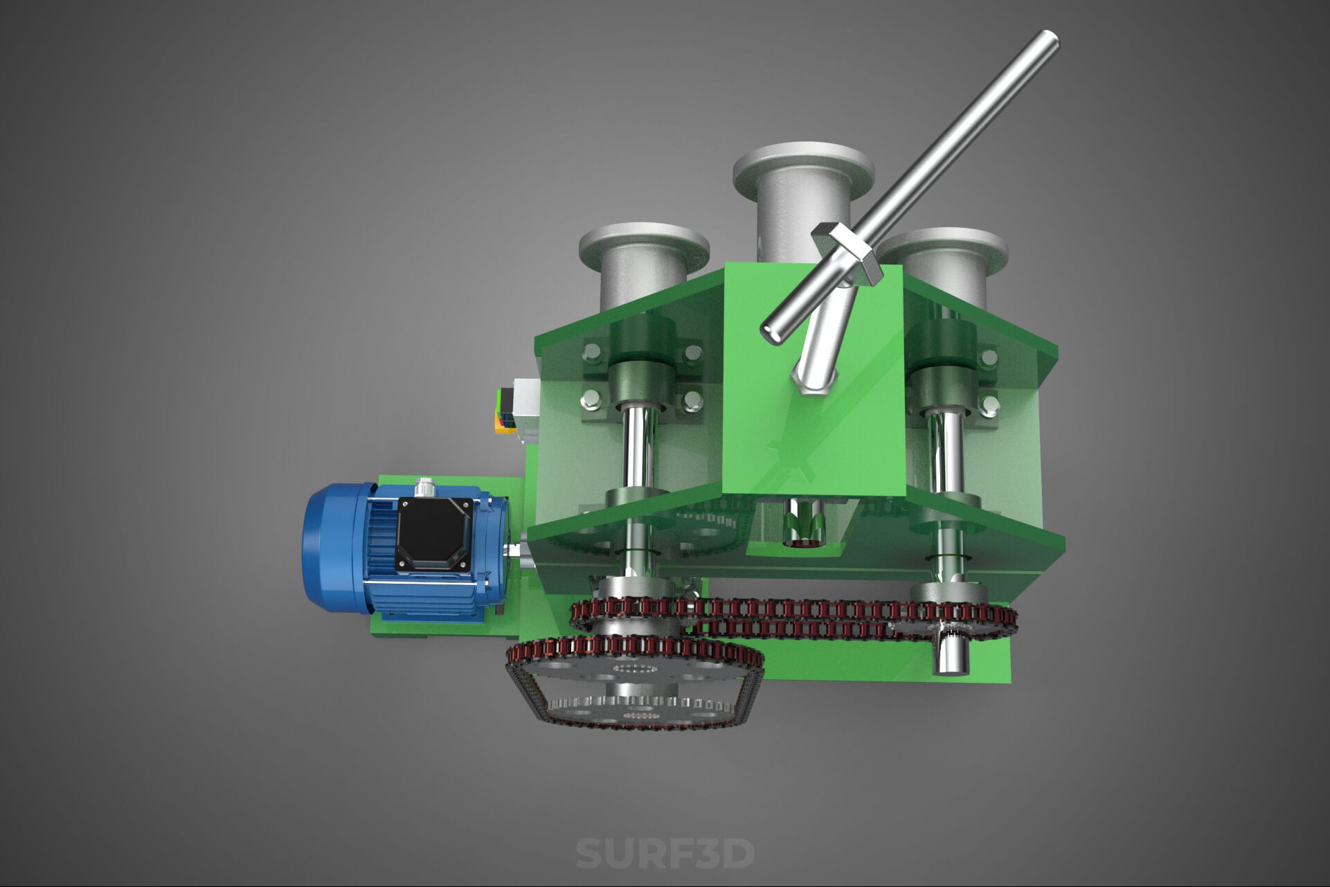 Electric Tube Pipe Bender Rolling Roller Arc Bending Machine 3D Model