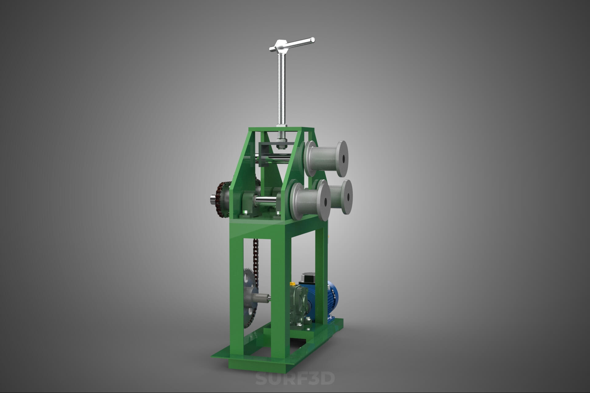 Electric Tube Pipe Bender Rolling Roller Arc Bending Machine 3D Model