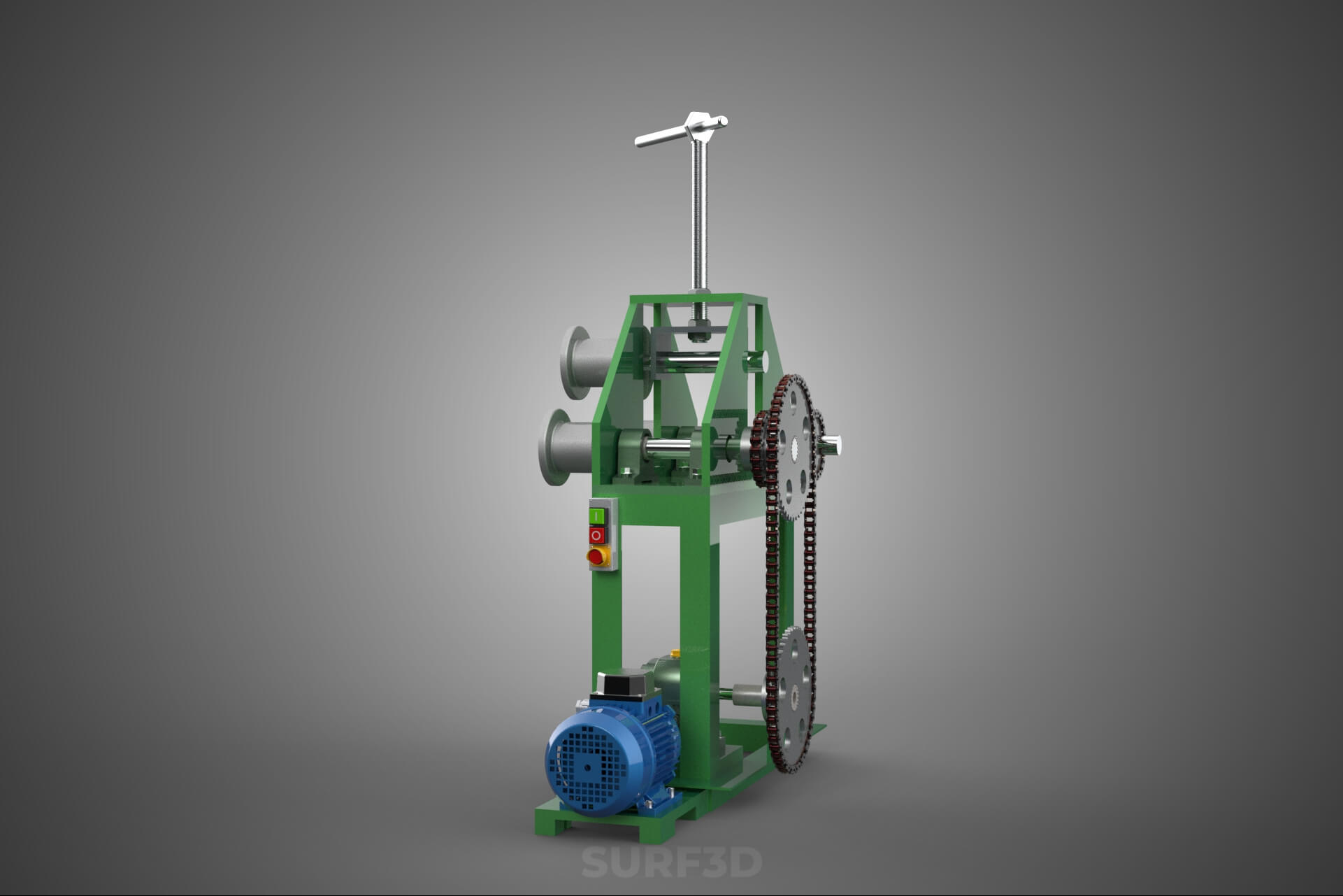 Electric Tube Pipe Bender Rolling Roller Arc Bending Machine 3D Model