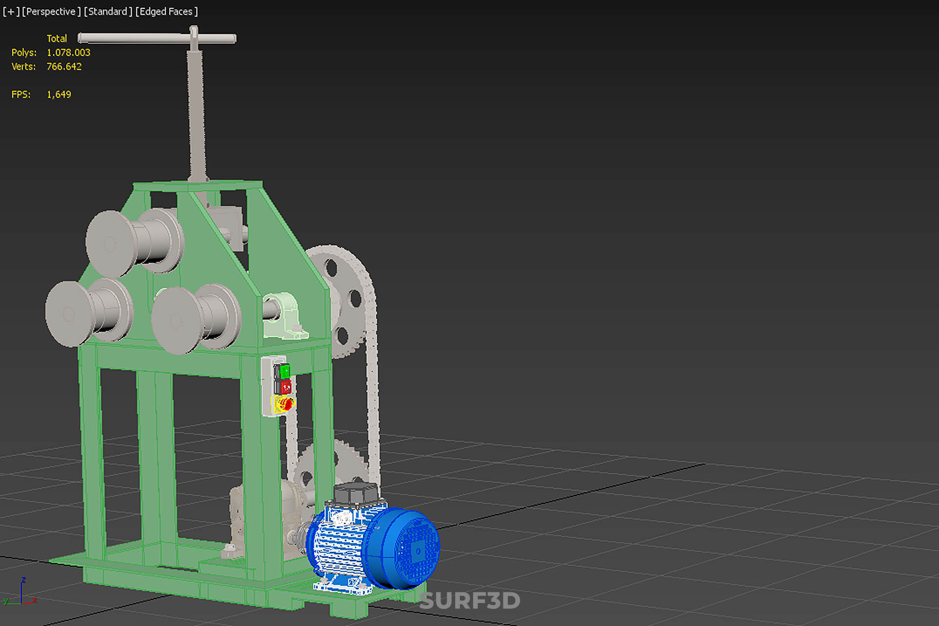 Electric Tube Pipe Bender Rolling Roller Arc Bending Machine 3D Model