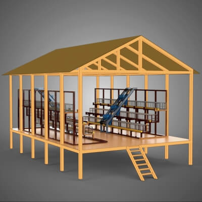 Feeder Feeding Line System Poultry Sliding Rail Ladder Coop