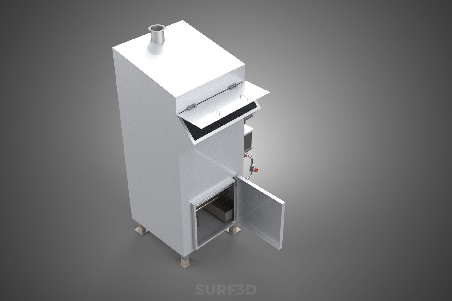 Incinerator Burner Waste Disposal Cremation Furnace Machine 3D Model