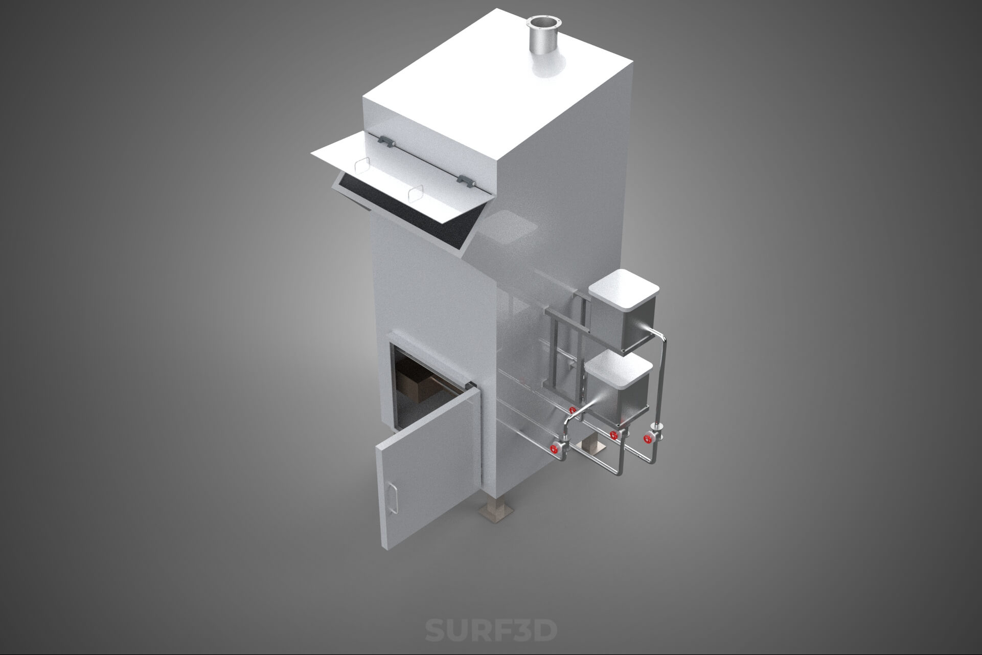 Incinerator Burner Waste Disposal Cremation Furnace Machine 3D Model