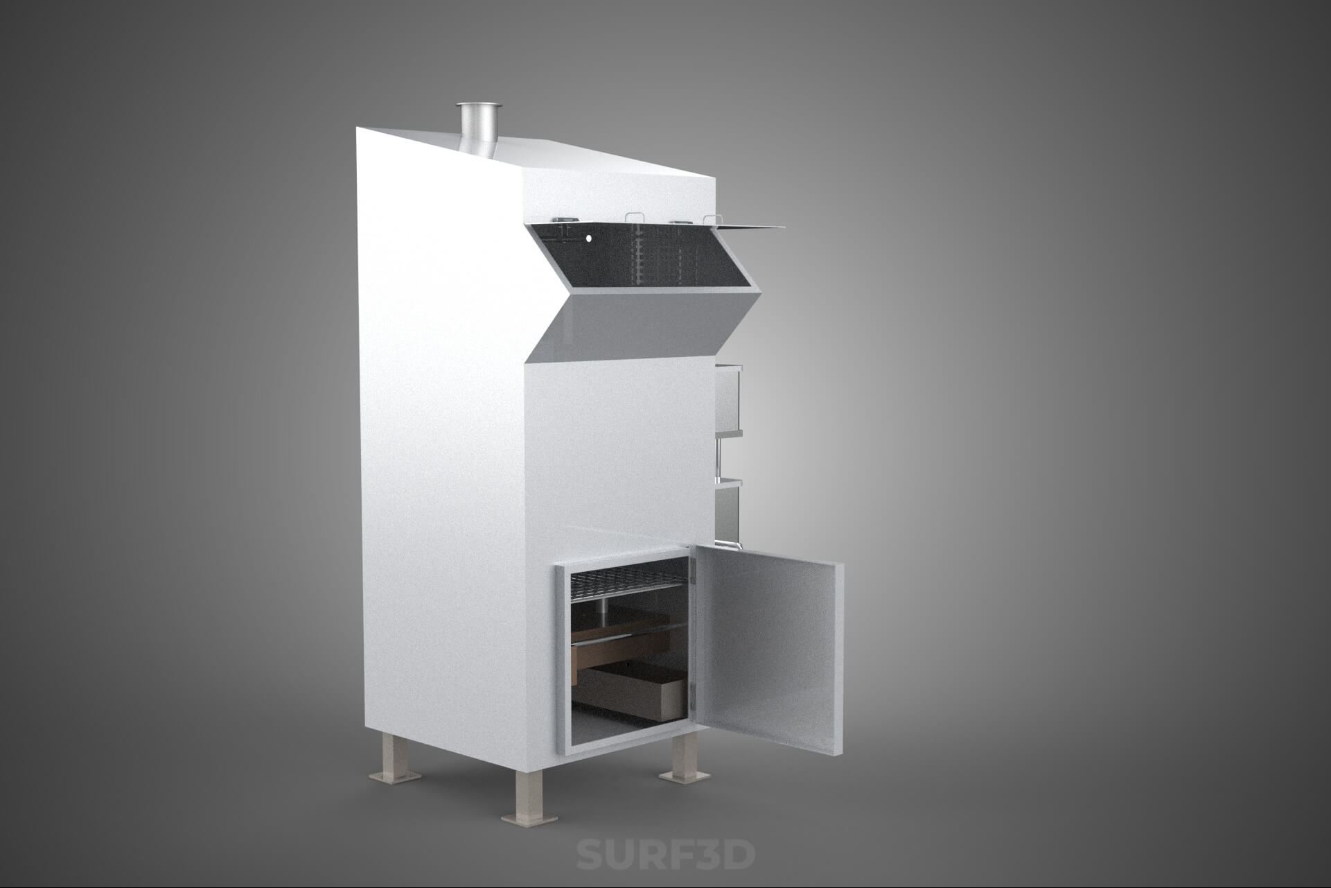 Incinerator Burner Waste Disposal Cremation Furnace Machine 3D Model